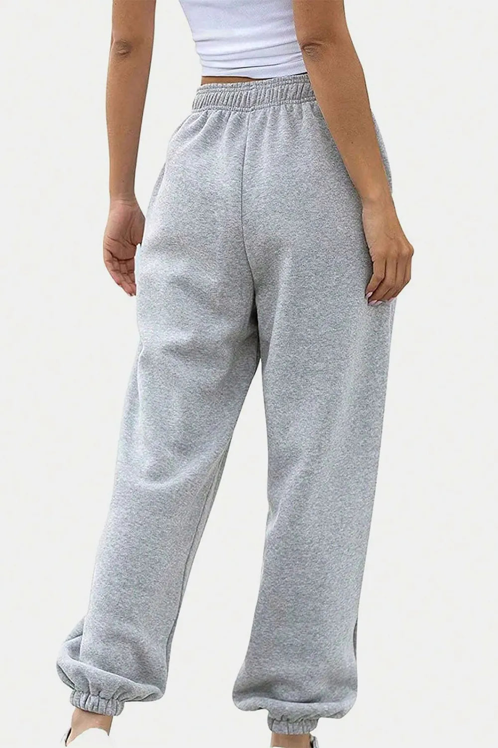Tie-Waist Joggers with Pockets in Neutral Shades by K&L