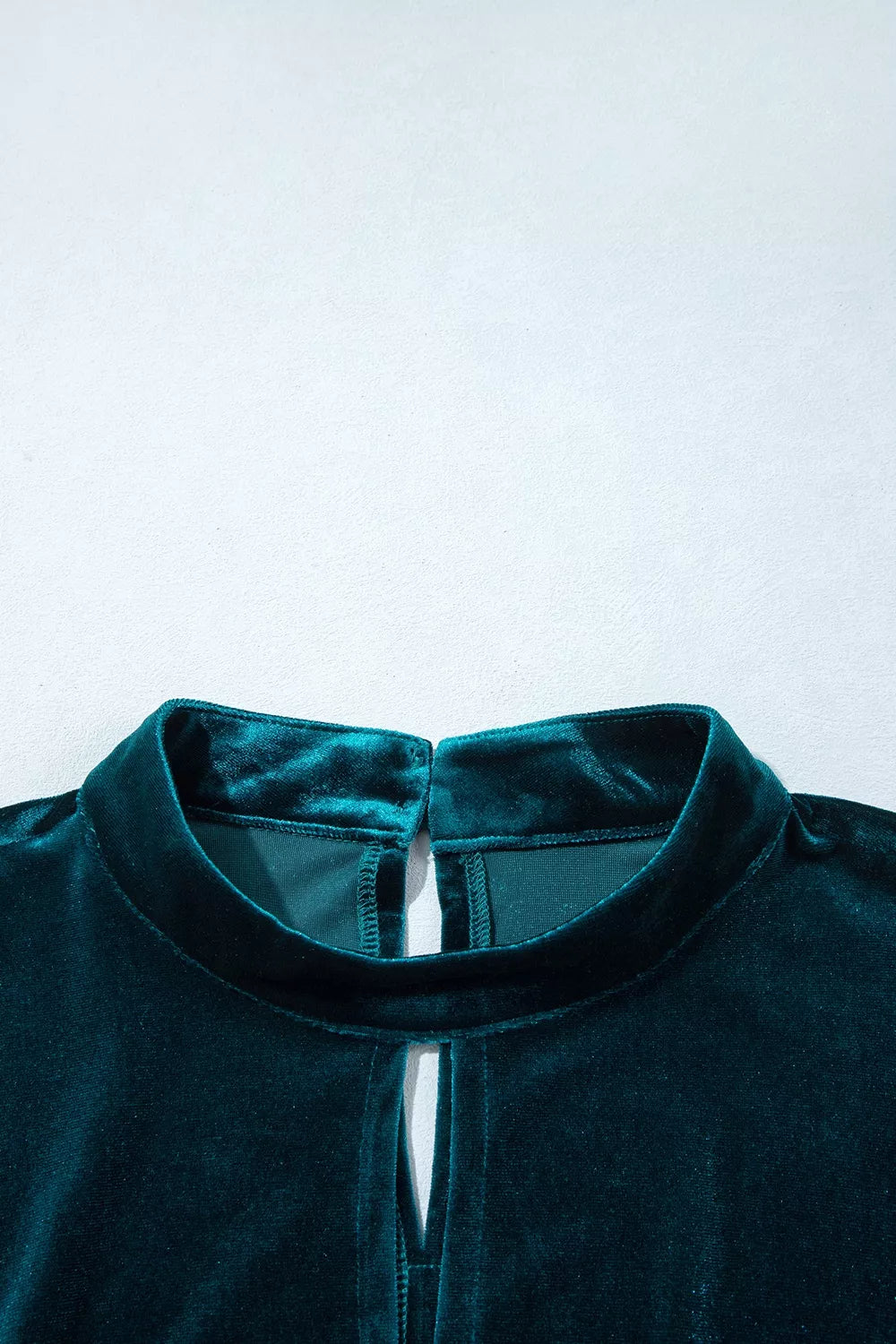 Velvet Mock Neck Long Sleeve Dress in Deep Teal