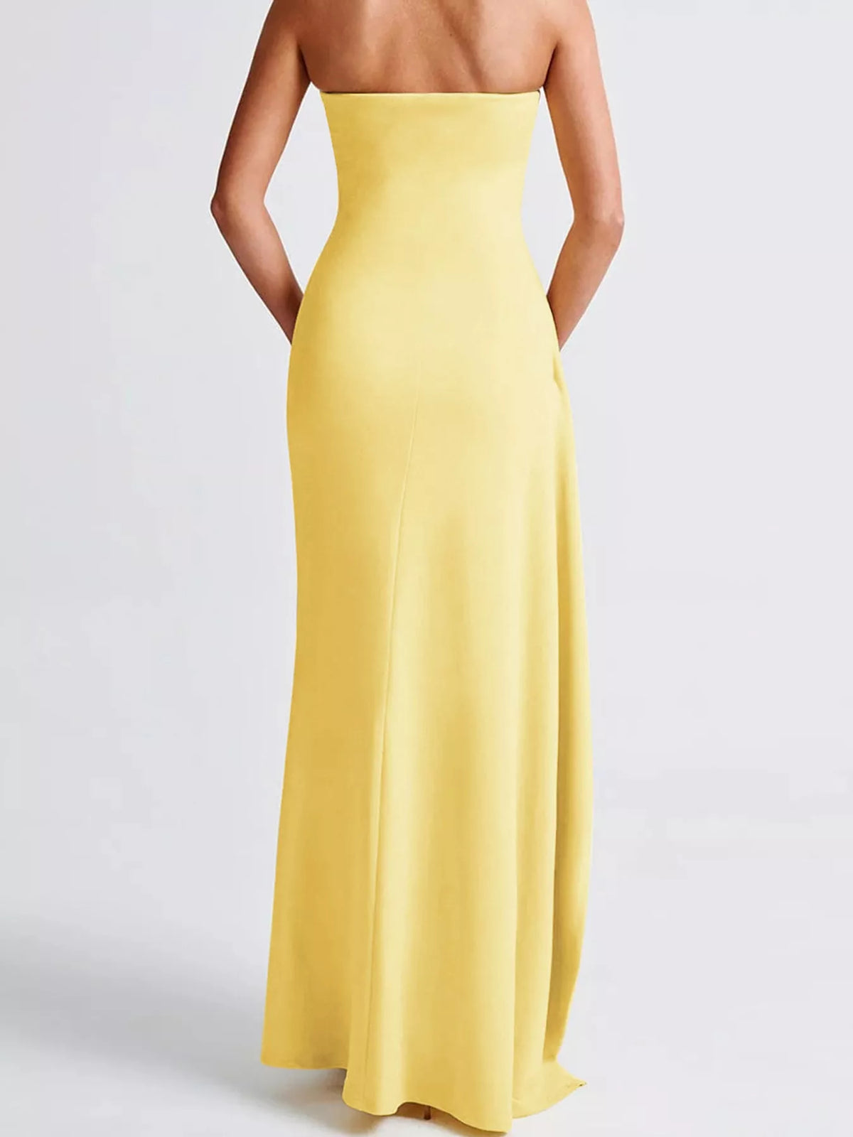 Strapless High-Slit Bodycon Maxi Dress
