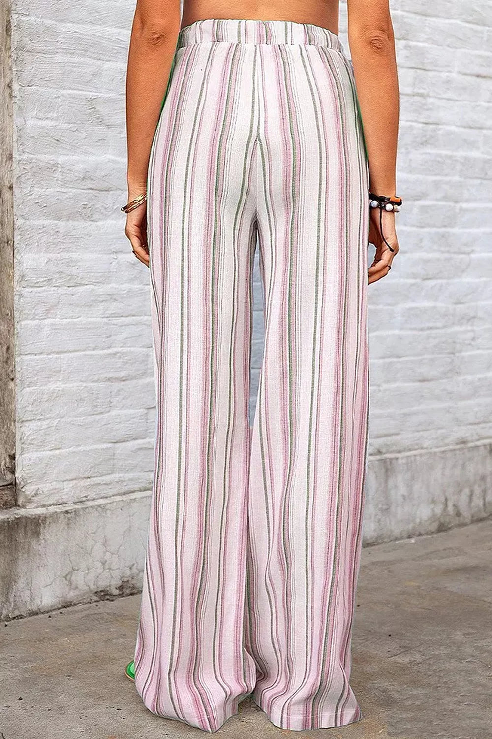 Plus Size Striped Wide-Leg Pants
