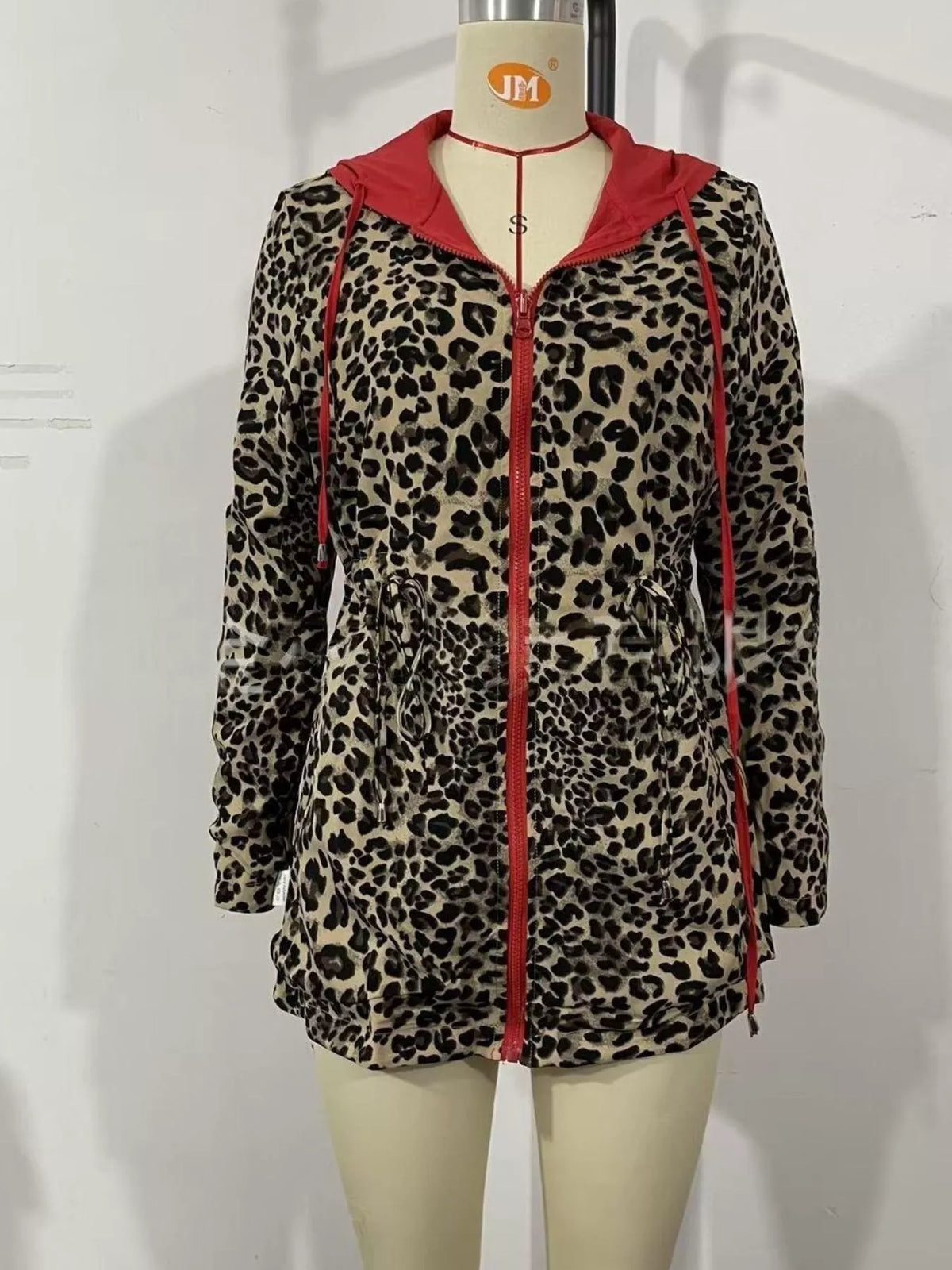 Belted Hooded Drawstring Jacket