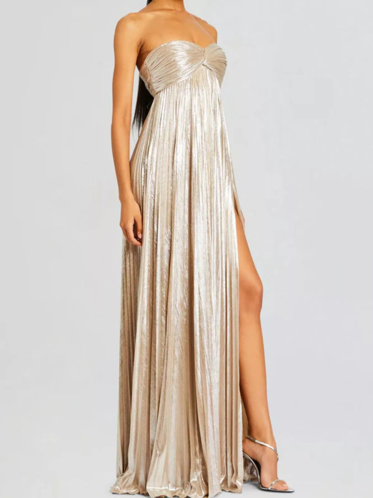 Sweetheart Neck Tube Maxi Dress with Split