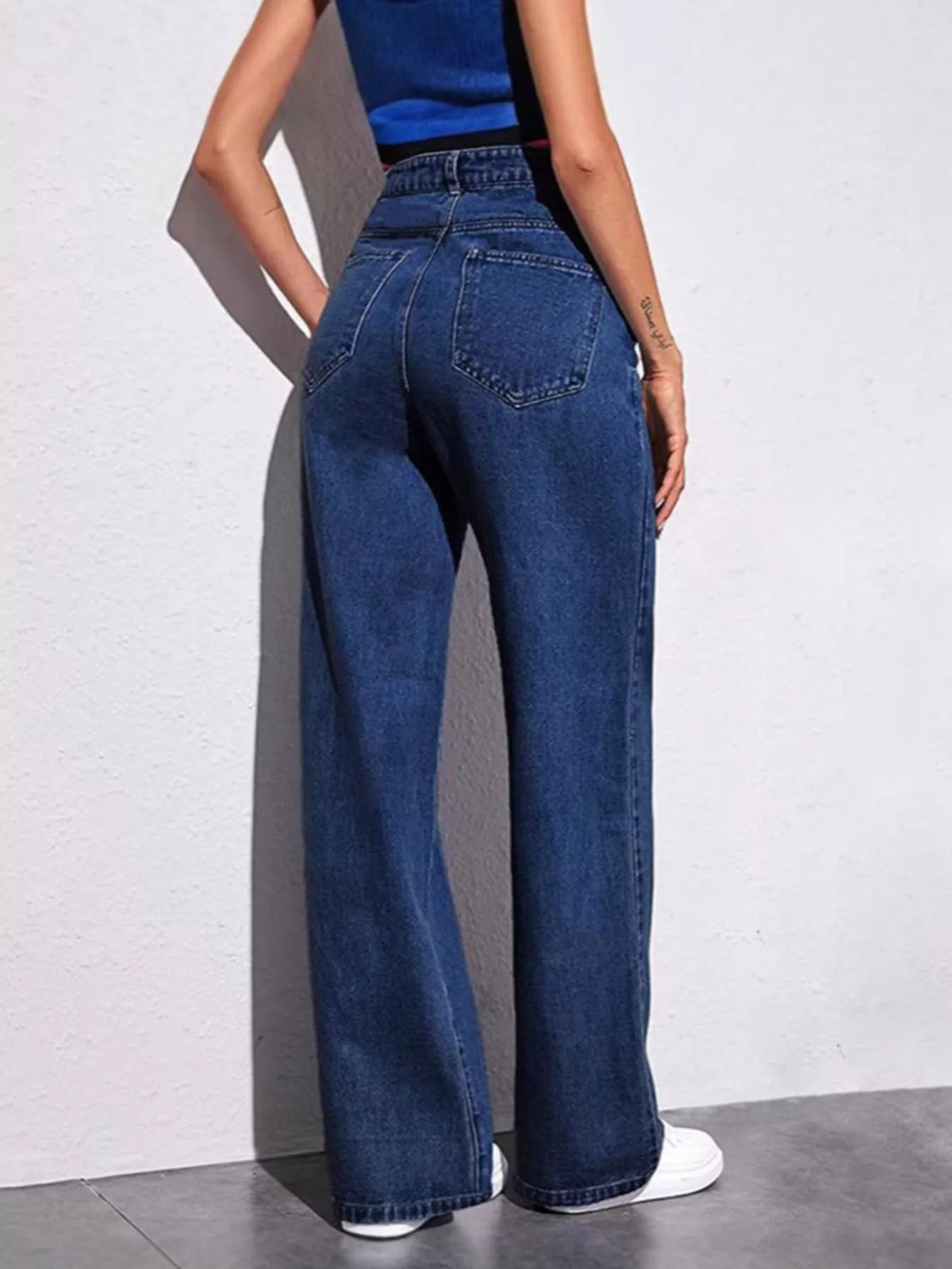 Extended-Size High-Waisted Wide-Leg Jeans by Dreamy Drapes