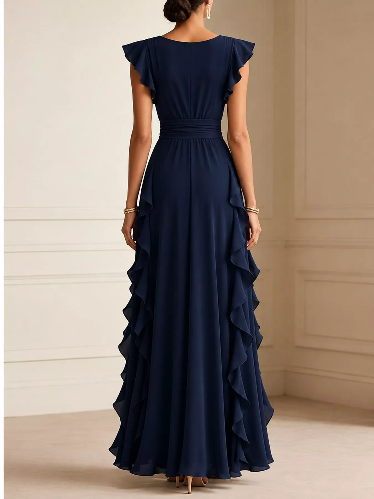 Ruffled Surplice Maxi Dress