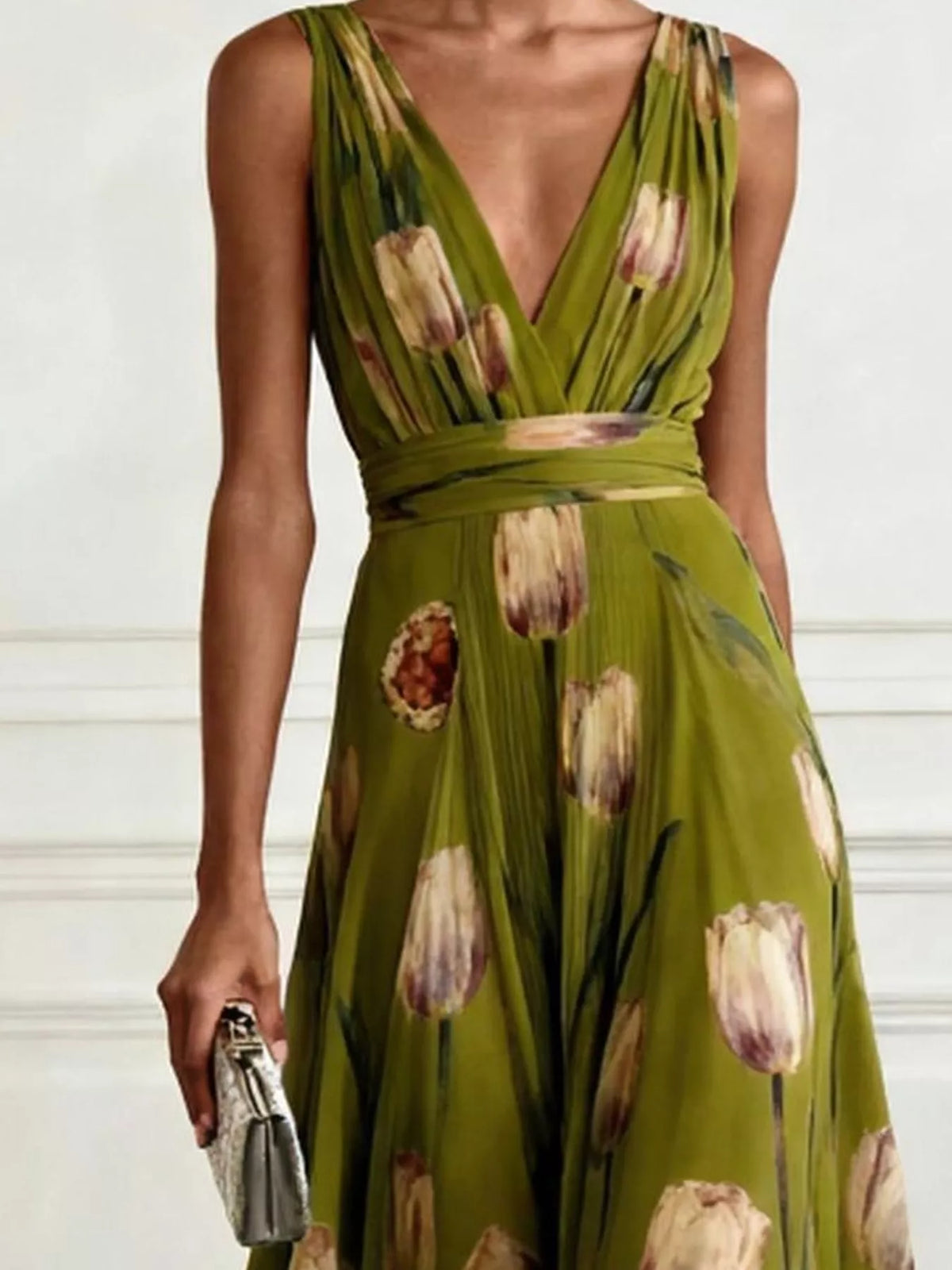 Plus Size Sleeveless Floral Maxi Dress