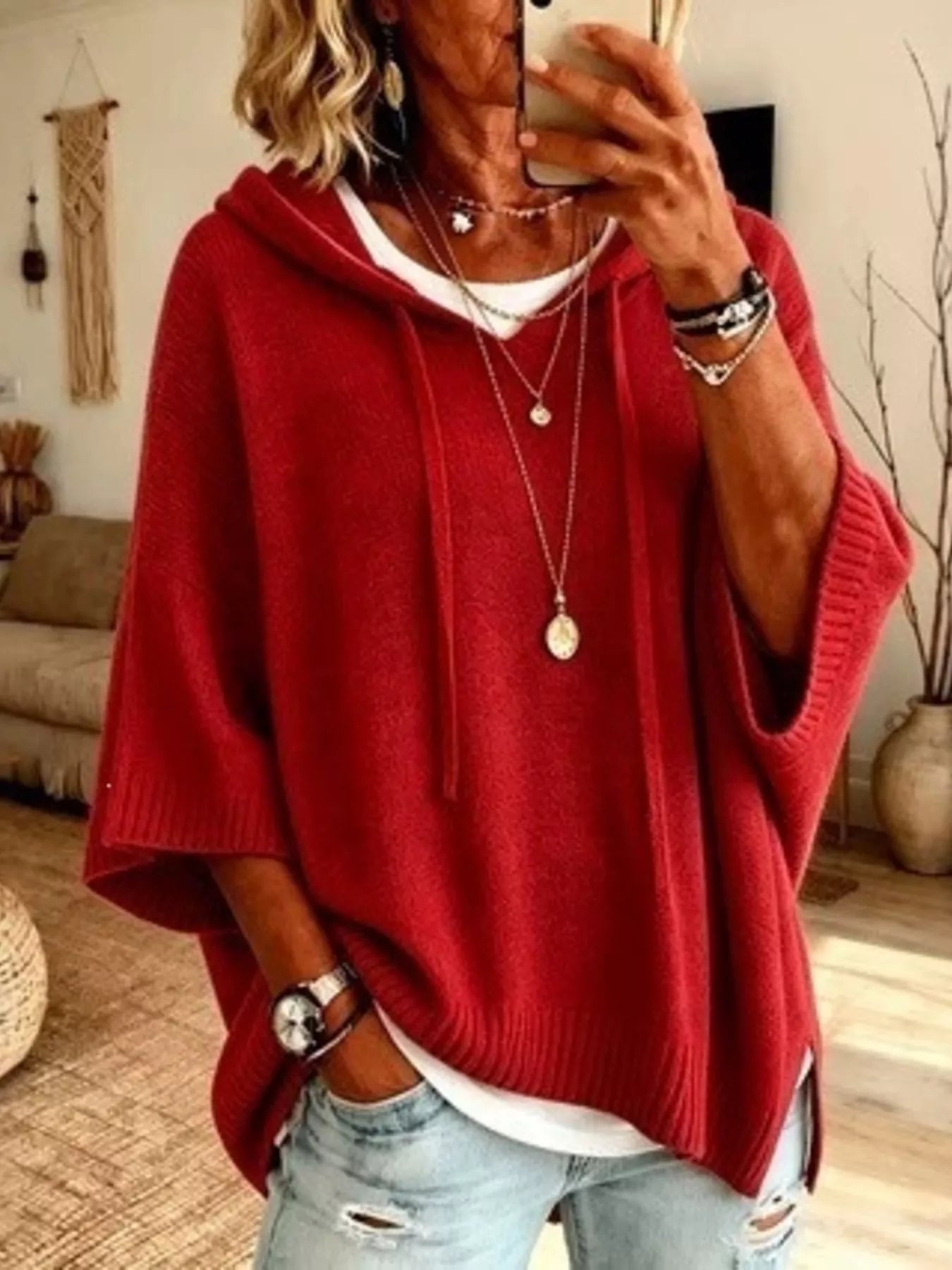 Drawstring Hooded Sweater