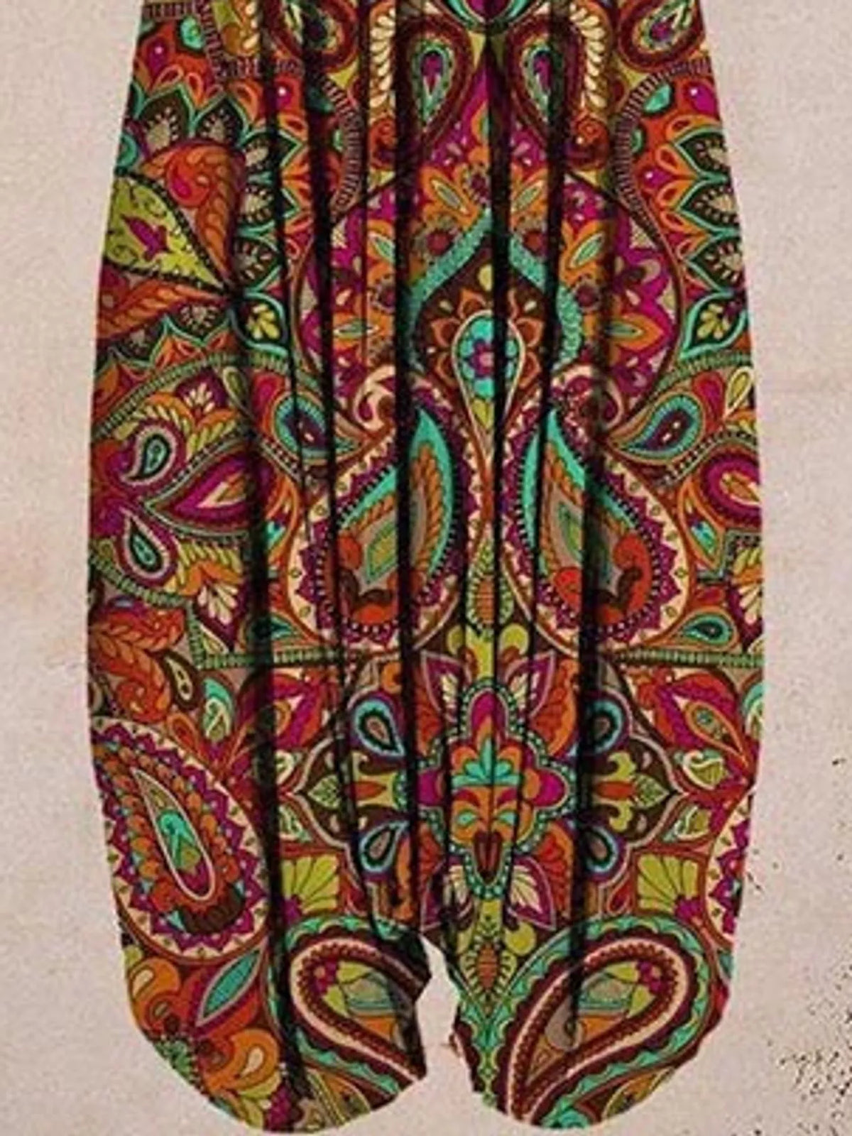 Plus Size Printed V-Neck Sleeveless Romper