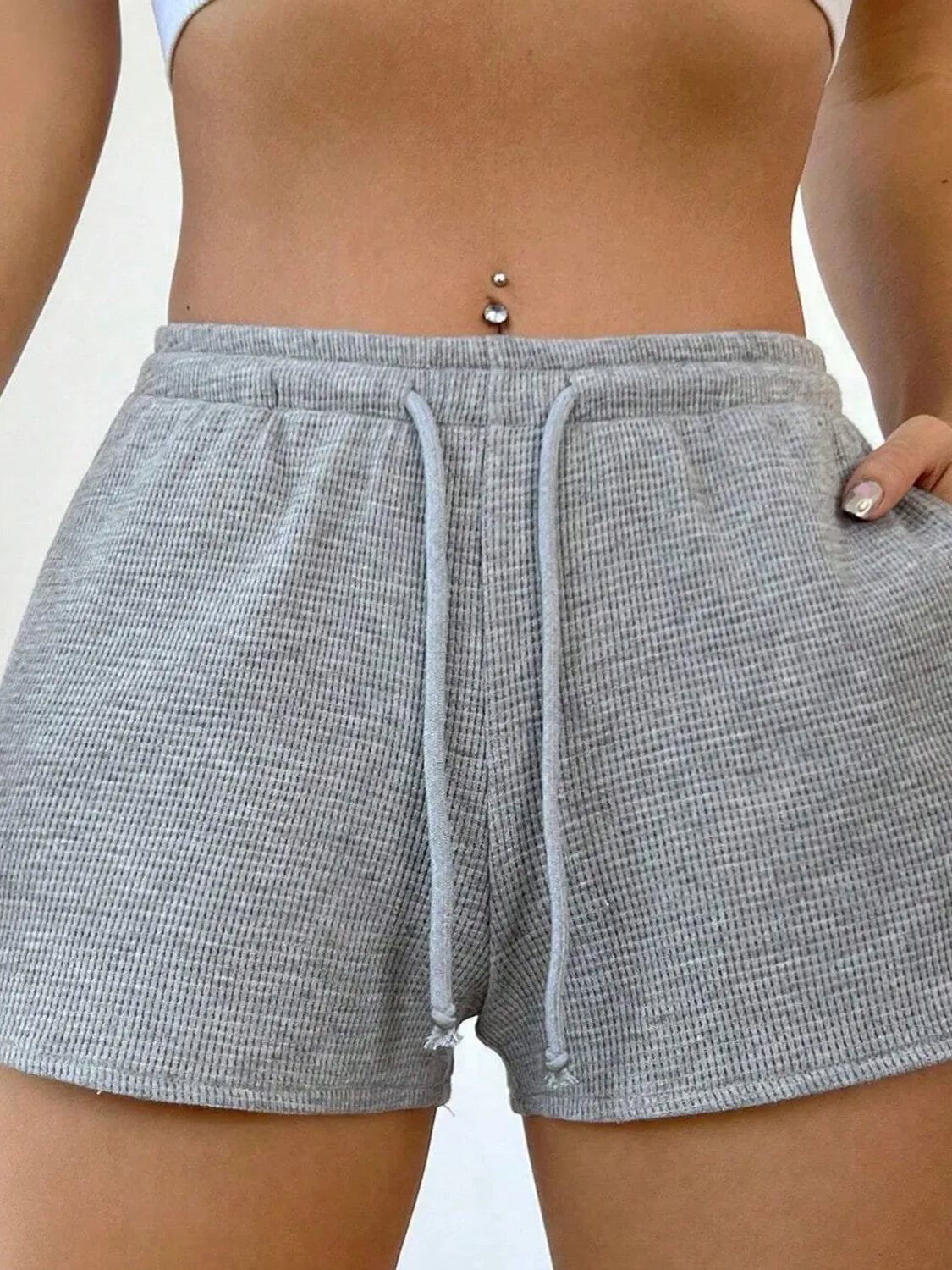 Polyester Drawstring Shorts with Pockets