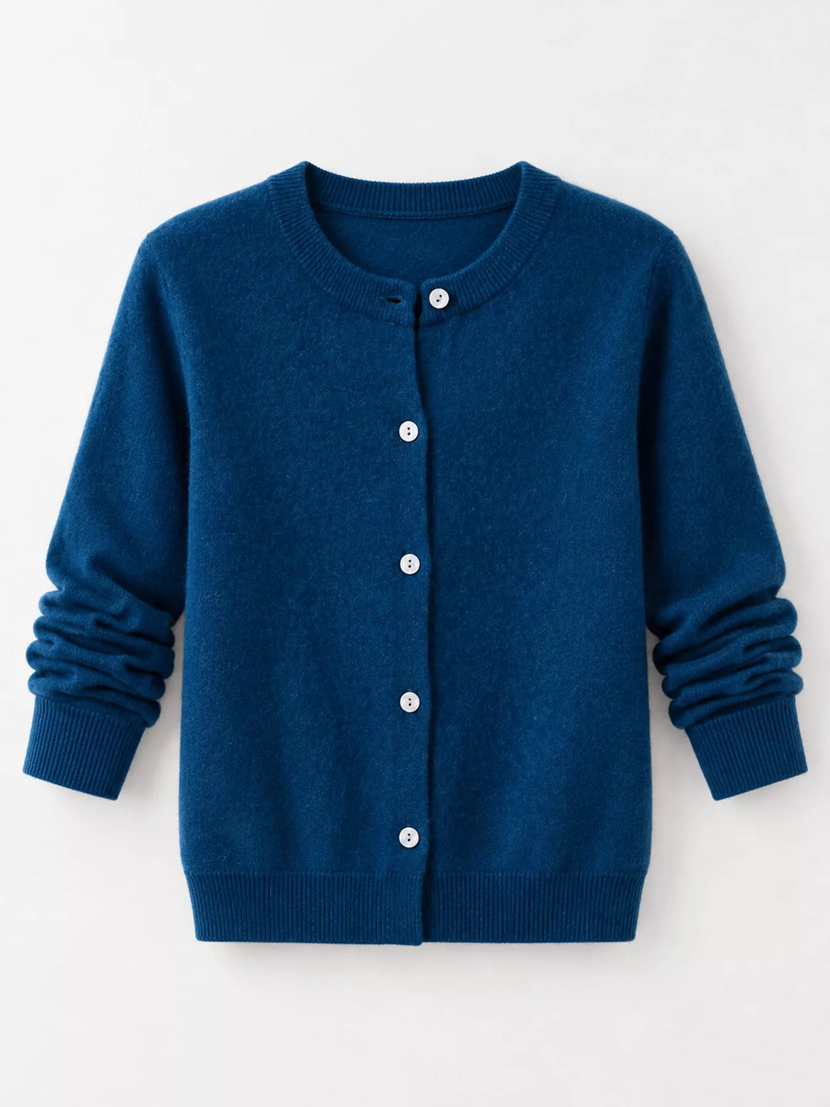 Crew Neck Button-Down Cardigan