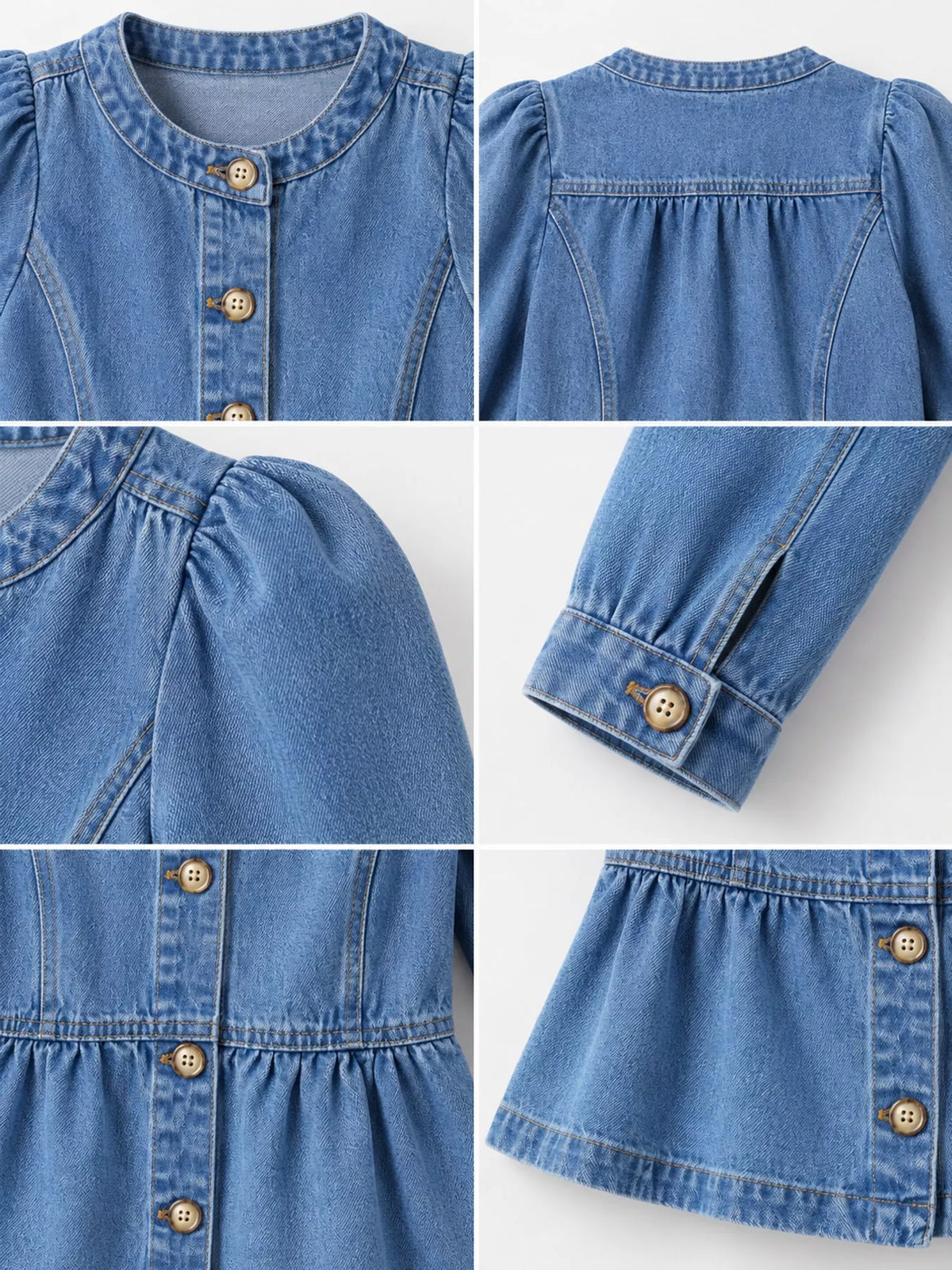 Peplum Denim Shirt in Blue
