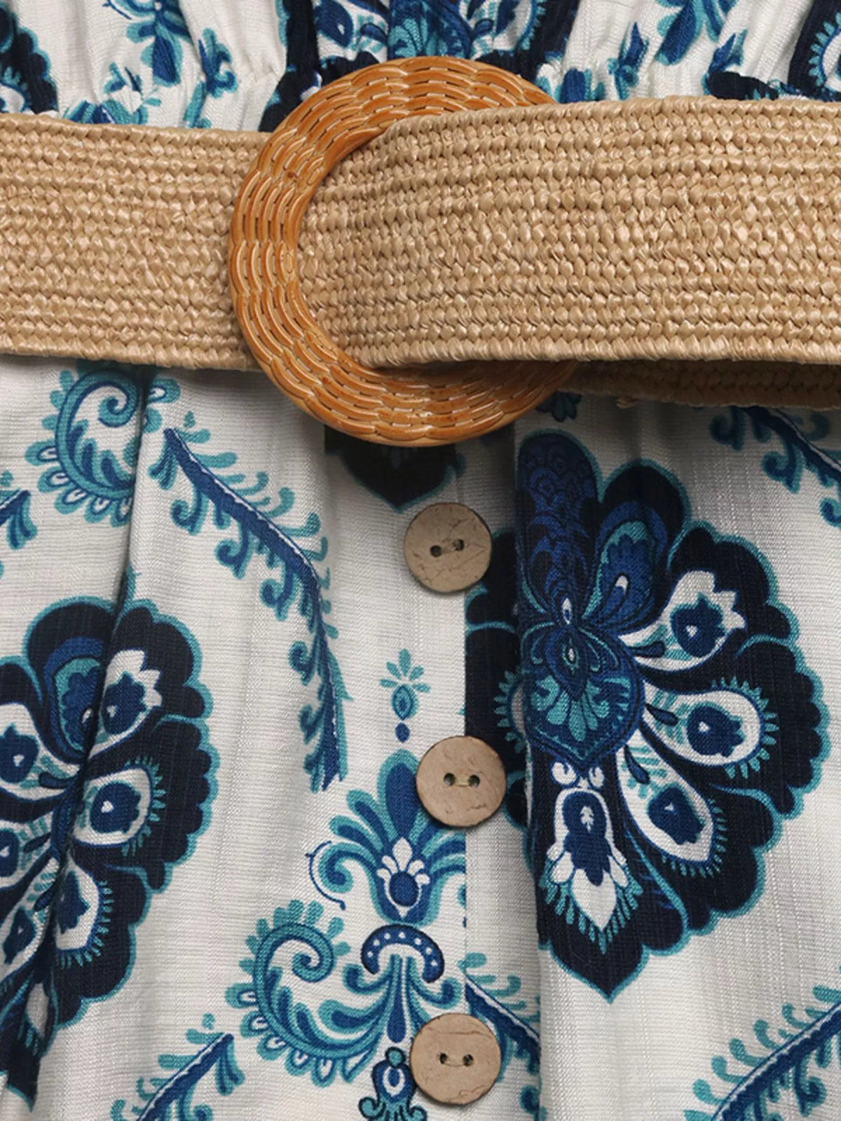 Printed Sleeveless Maxi Dress in Blue