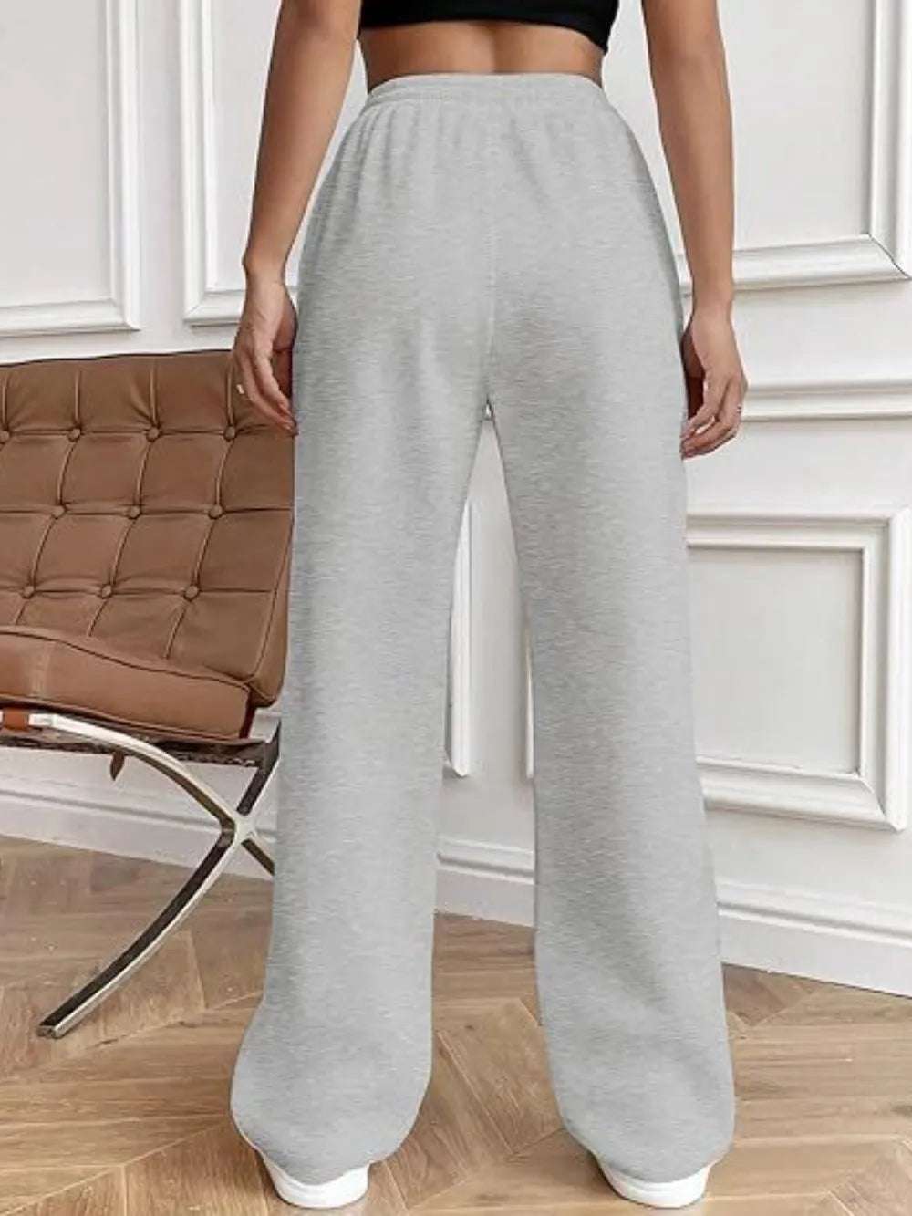 Drawstring Wide Leg Pants with Pockets by K&L