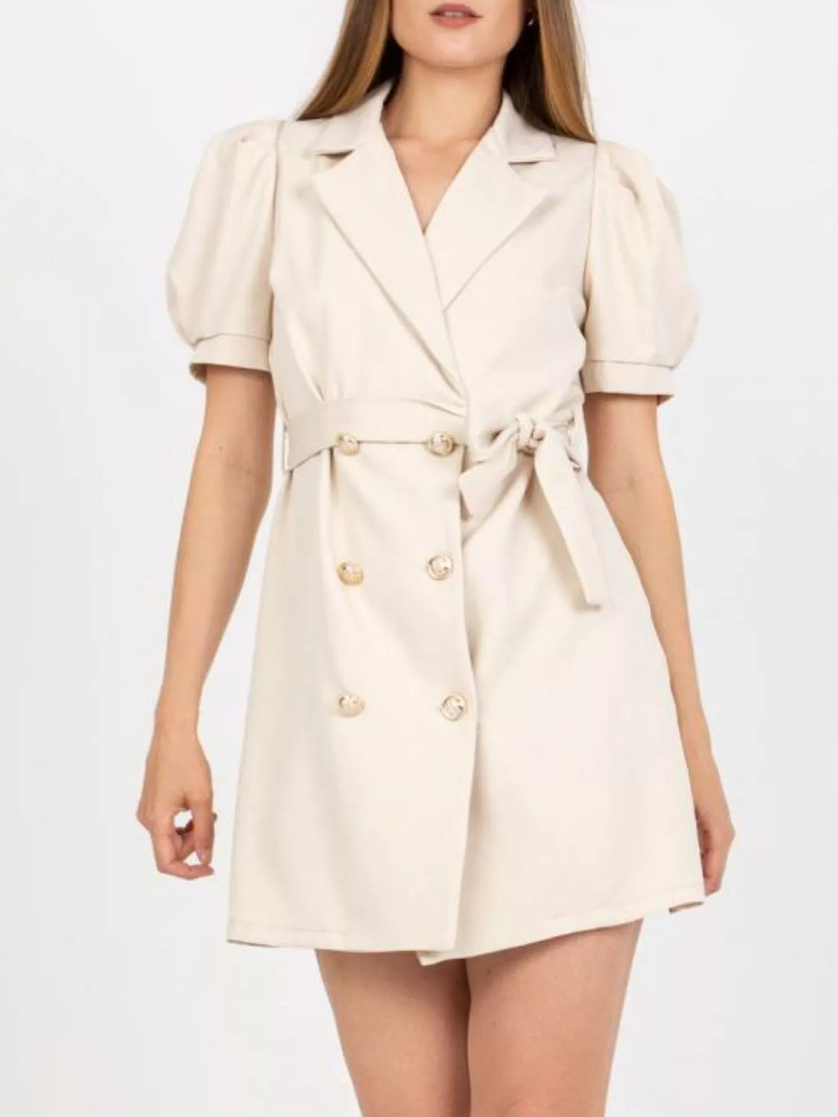 Blazer-Style Tie-Waist Mini Dress