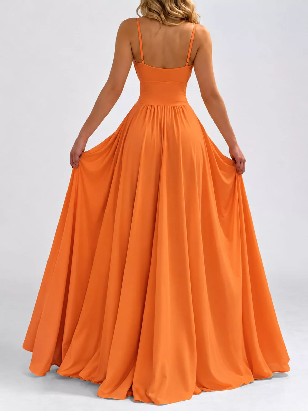 Sleeveless High-Slit Flowy Maxi Dress
