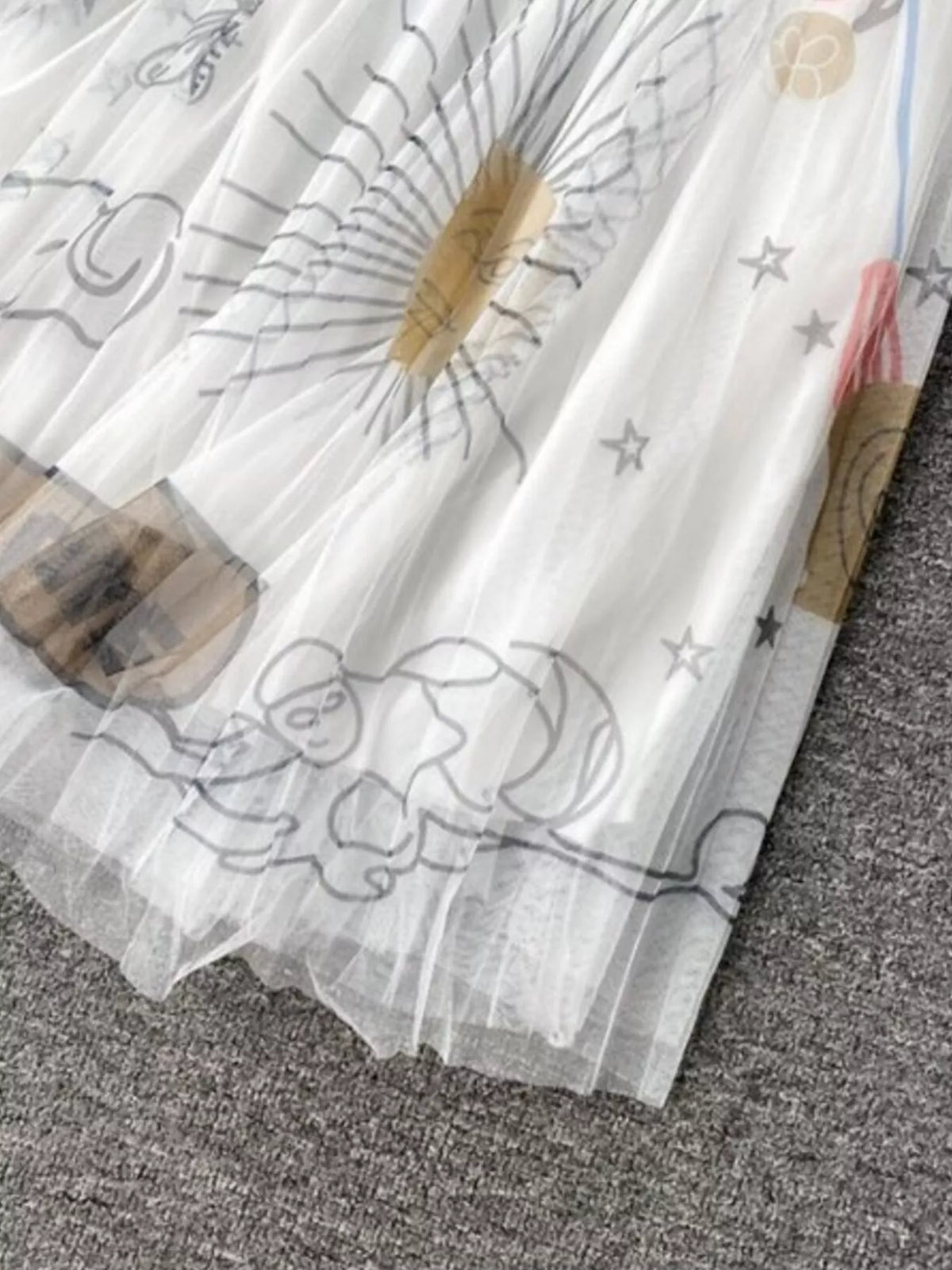 Layered Printed Tulle Skirt