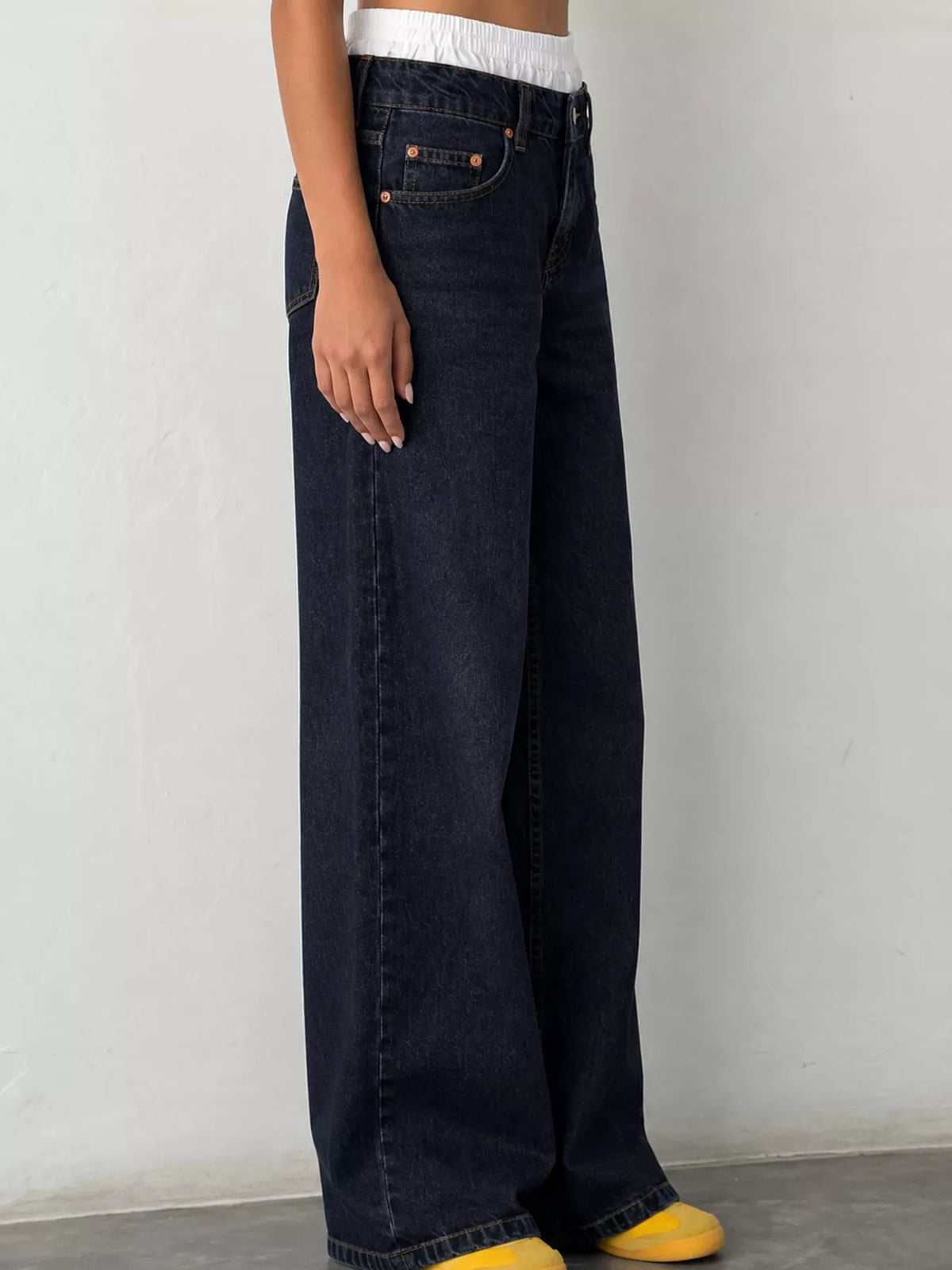 Wide-Leg Vintage Wash Jeans