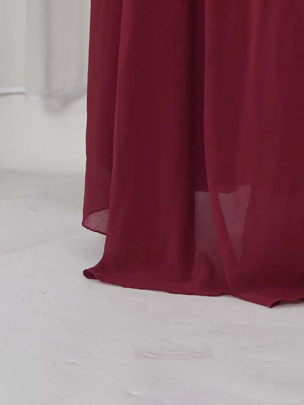 Ruched Halter Neck Cape Maxi Dress in Red