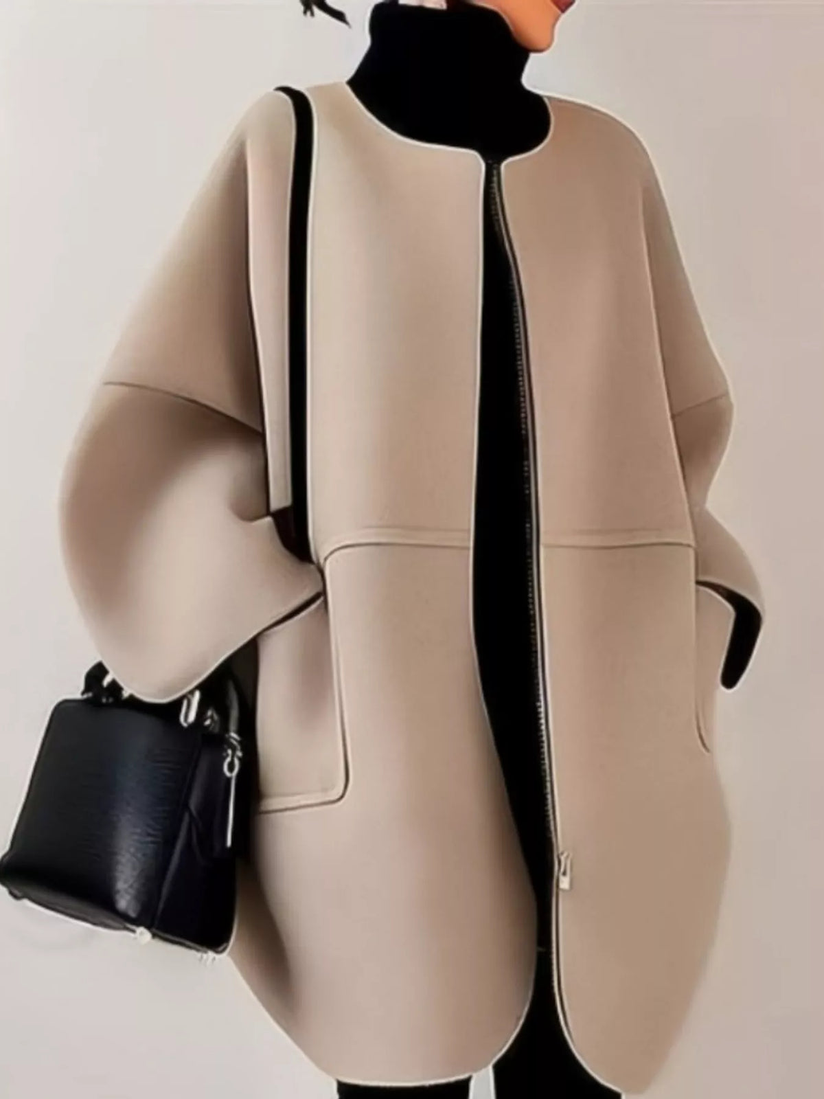 Minimalist Oversized Scuba-Style Coat