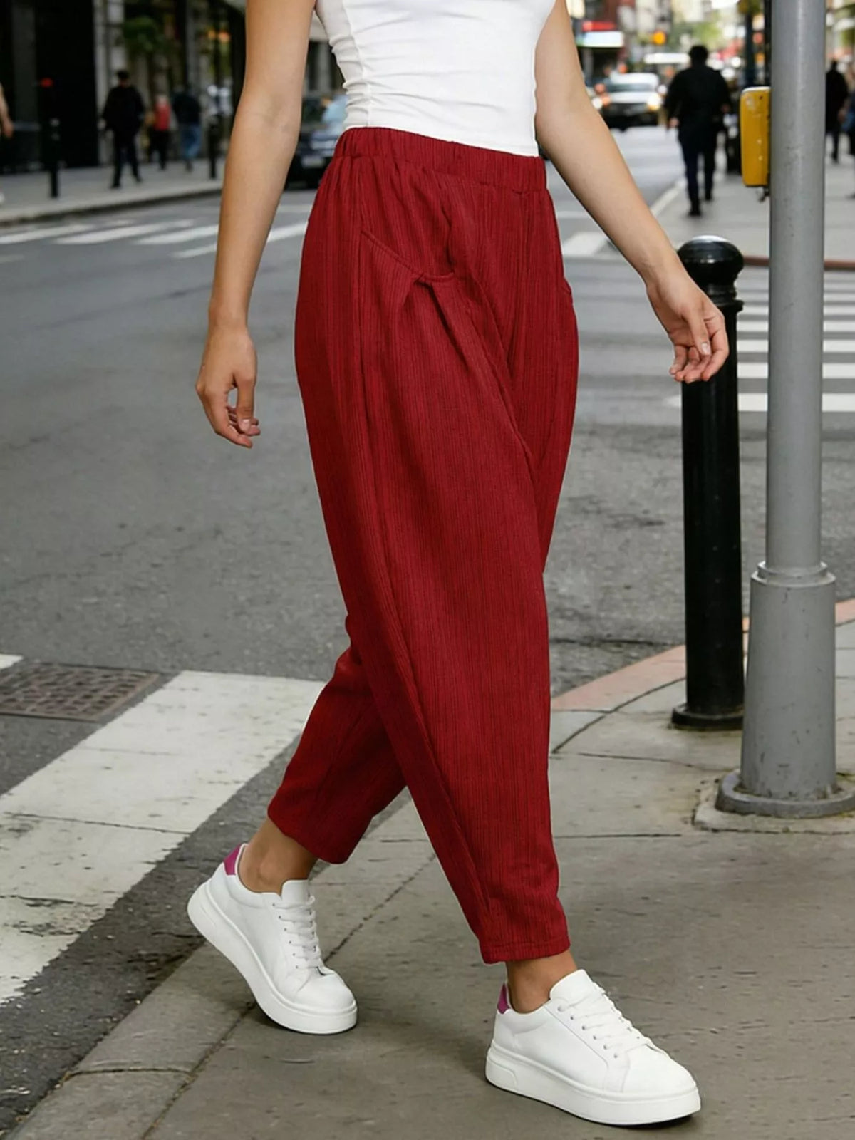 Plus Size Elastic Waist Harem Pants