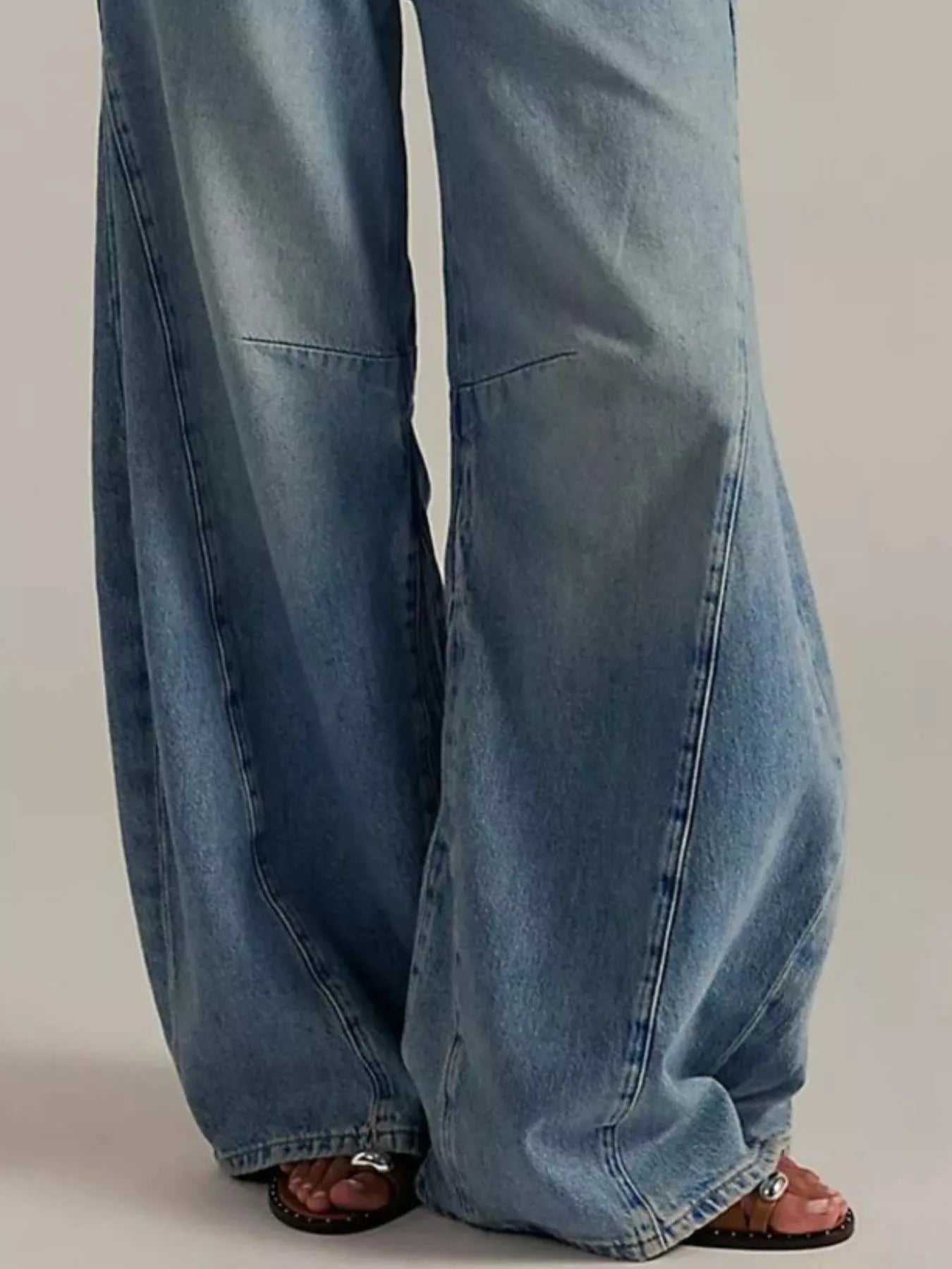 Washed Wide Leg Jeans with Pockets by Dreamy Drapes