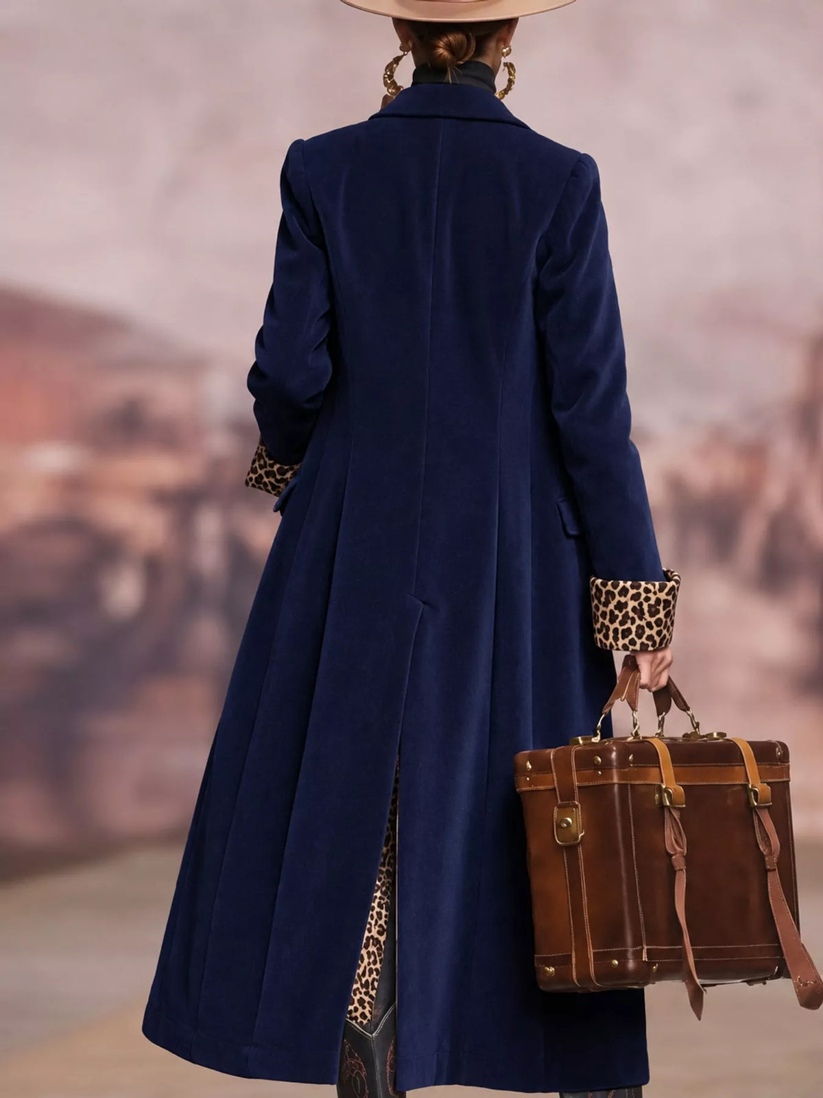 Button-Up Longline Coat with Pockets