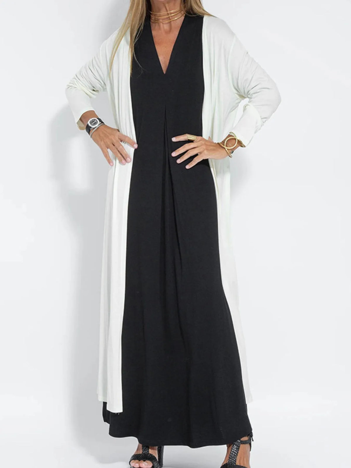 V-Neck Sleeveless Maxi Dress with Slit