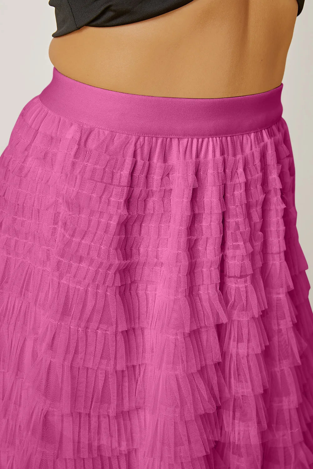 Ruched High-Waist Tiered Skirt by MDML