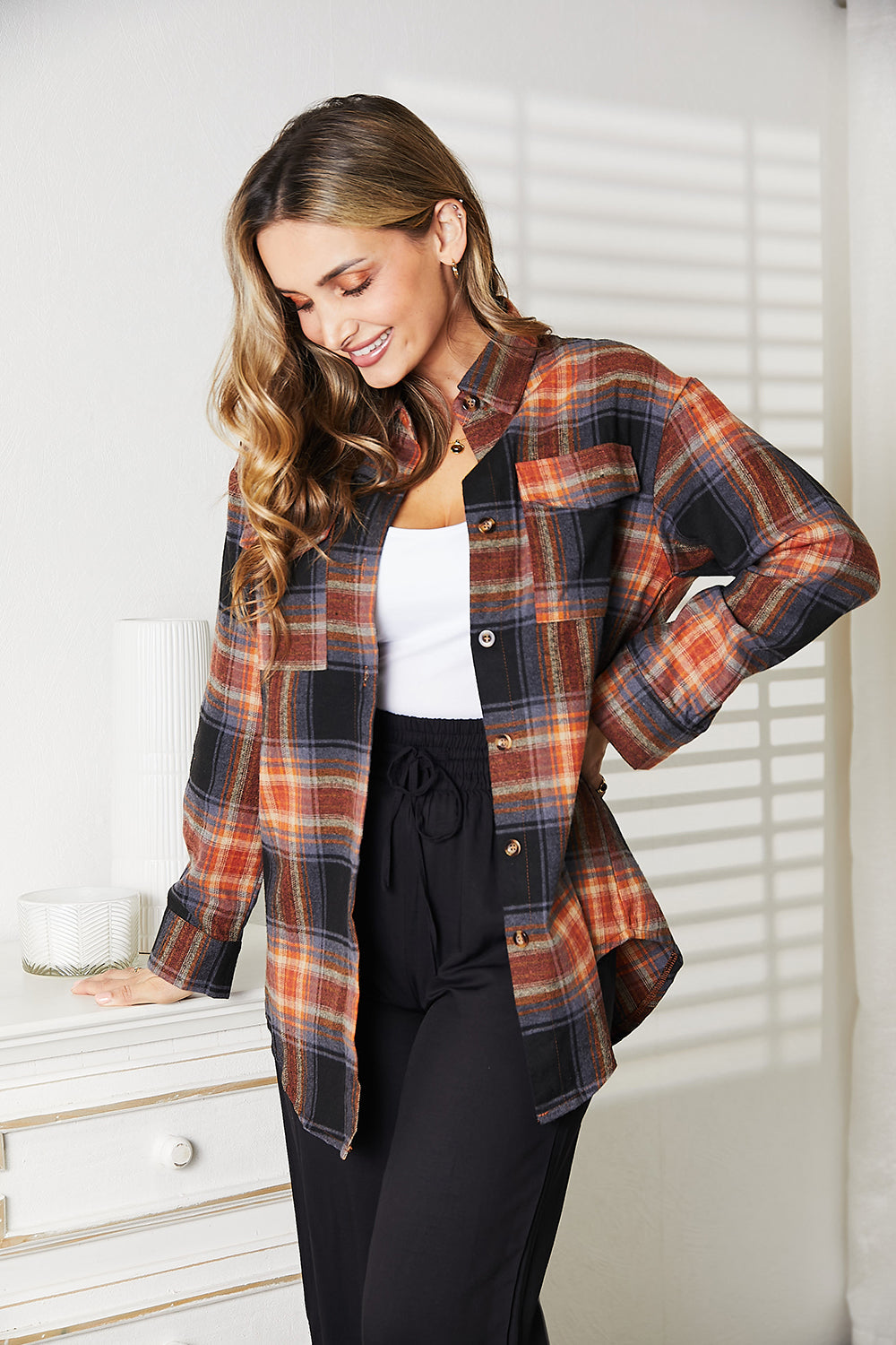 Plaid Dropped-Shoulder Shirt