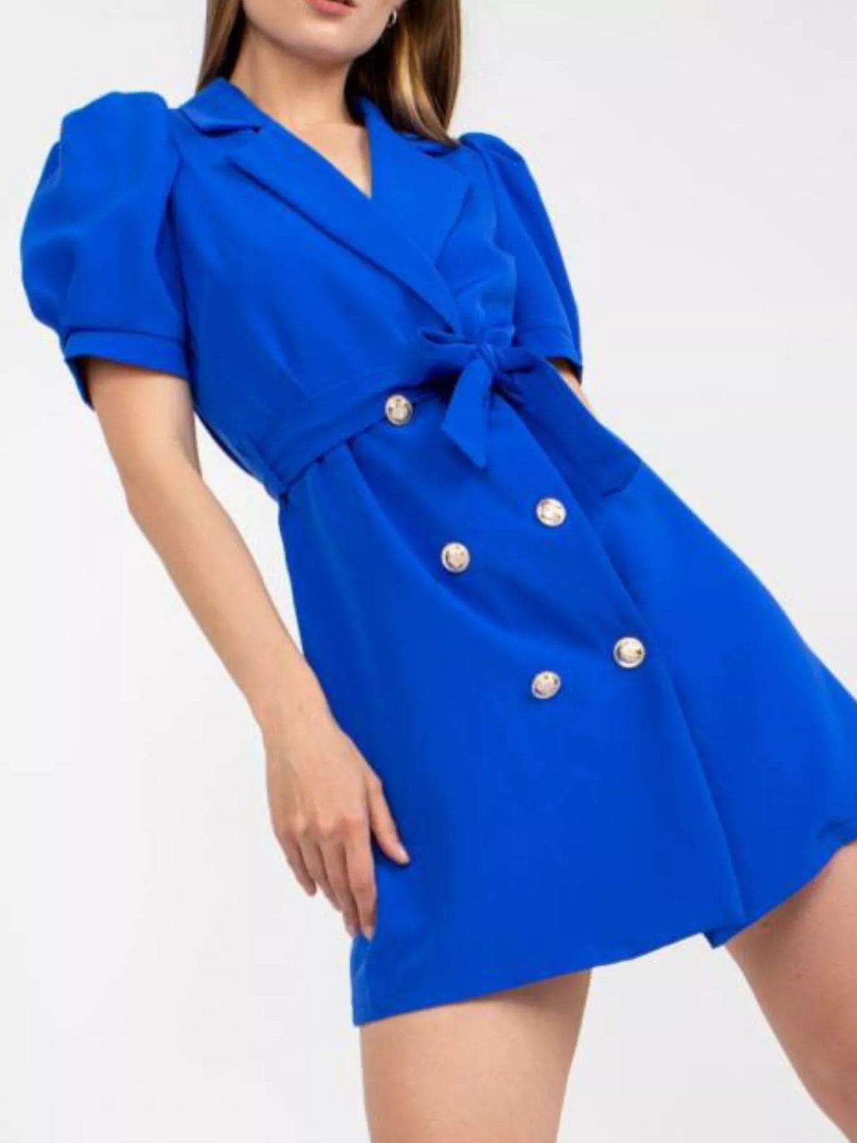 Blazer-Style Tie-Waist Mini Dress