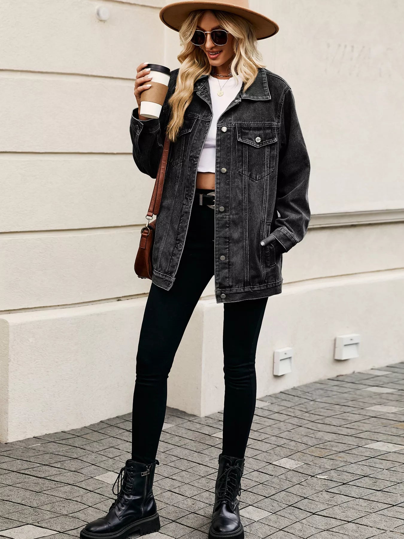 Oversized Washed Denim Jacket by Moni Wear