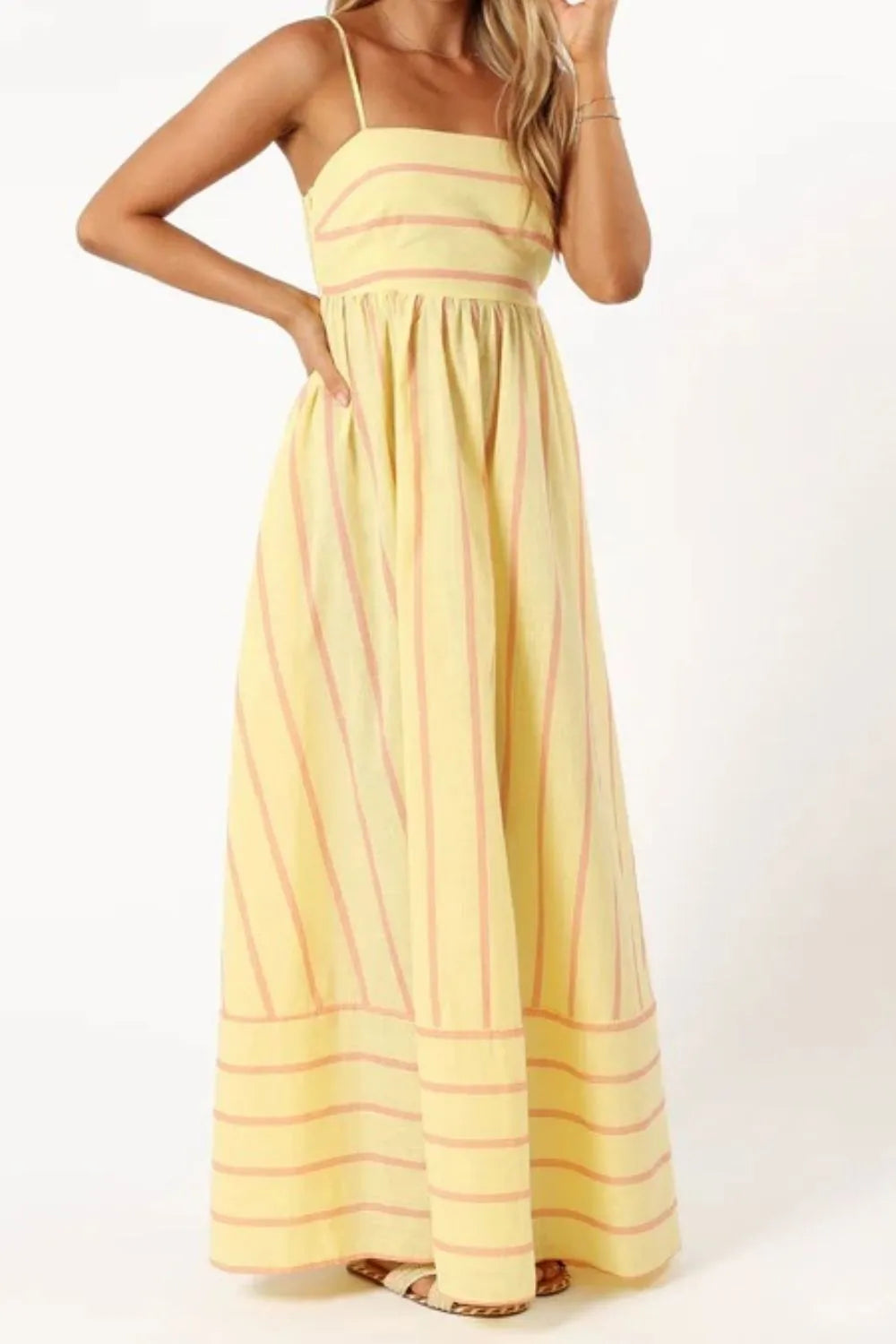 Striped Square-Neck Cami Dress