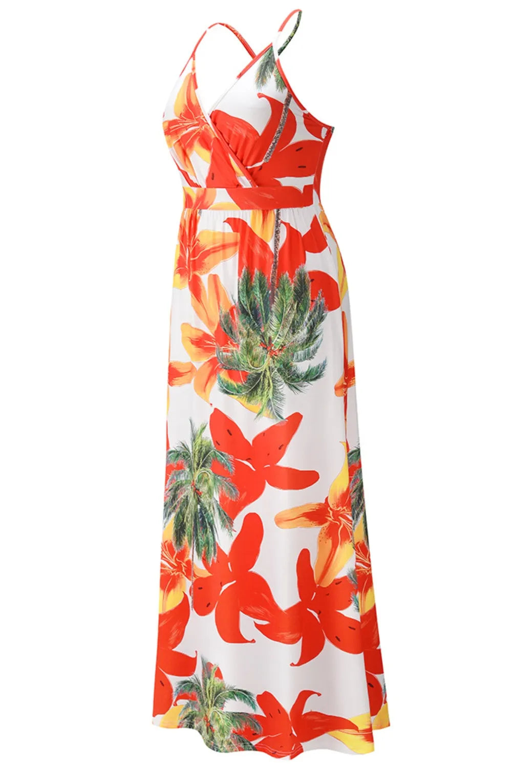 Crisscross Surplice Printed Cami Dress