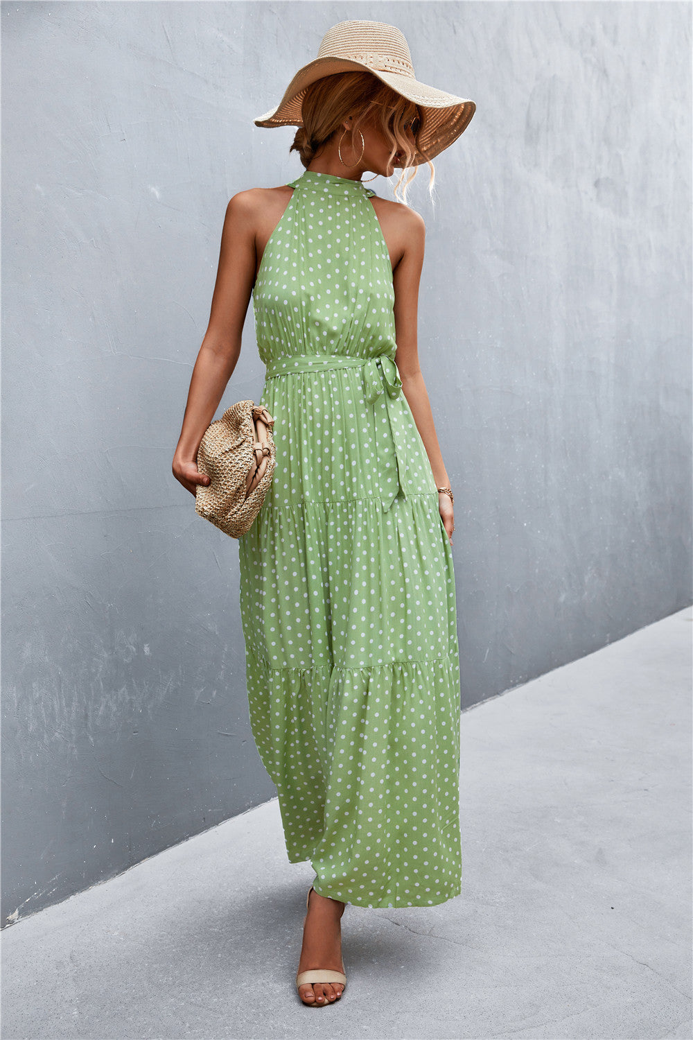 Printed Sleeveless Tie Waist Maxi Dress in Rose Floral in Rose/Floral