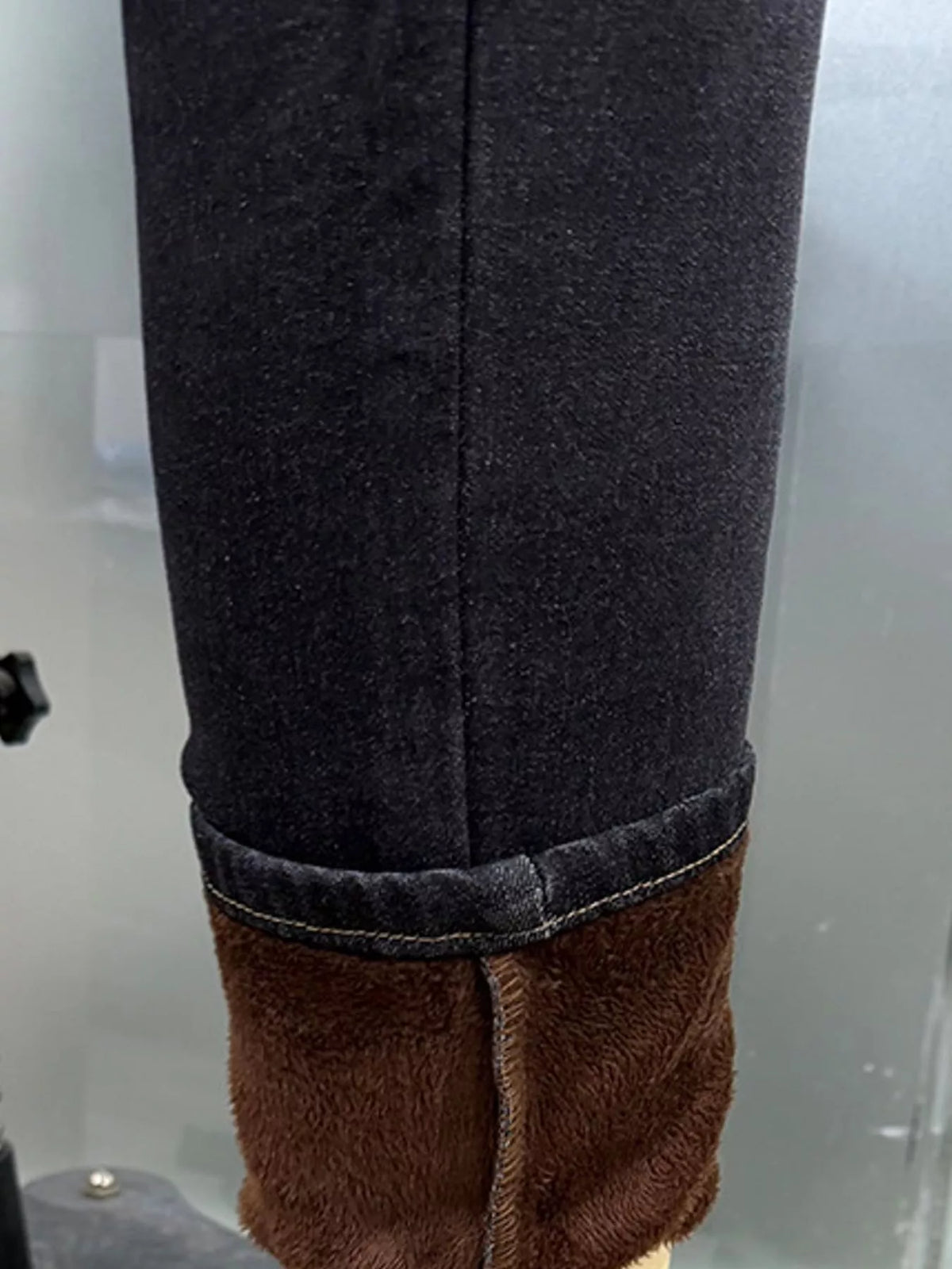 High-Waisted Fleece-Lined Skinny Jeans