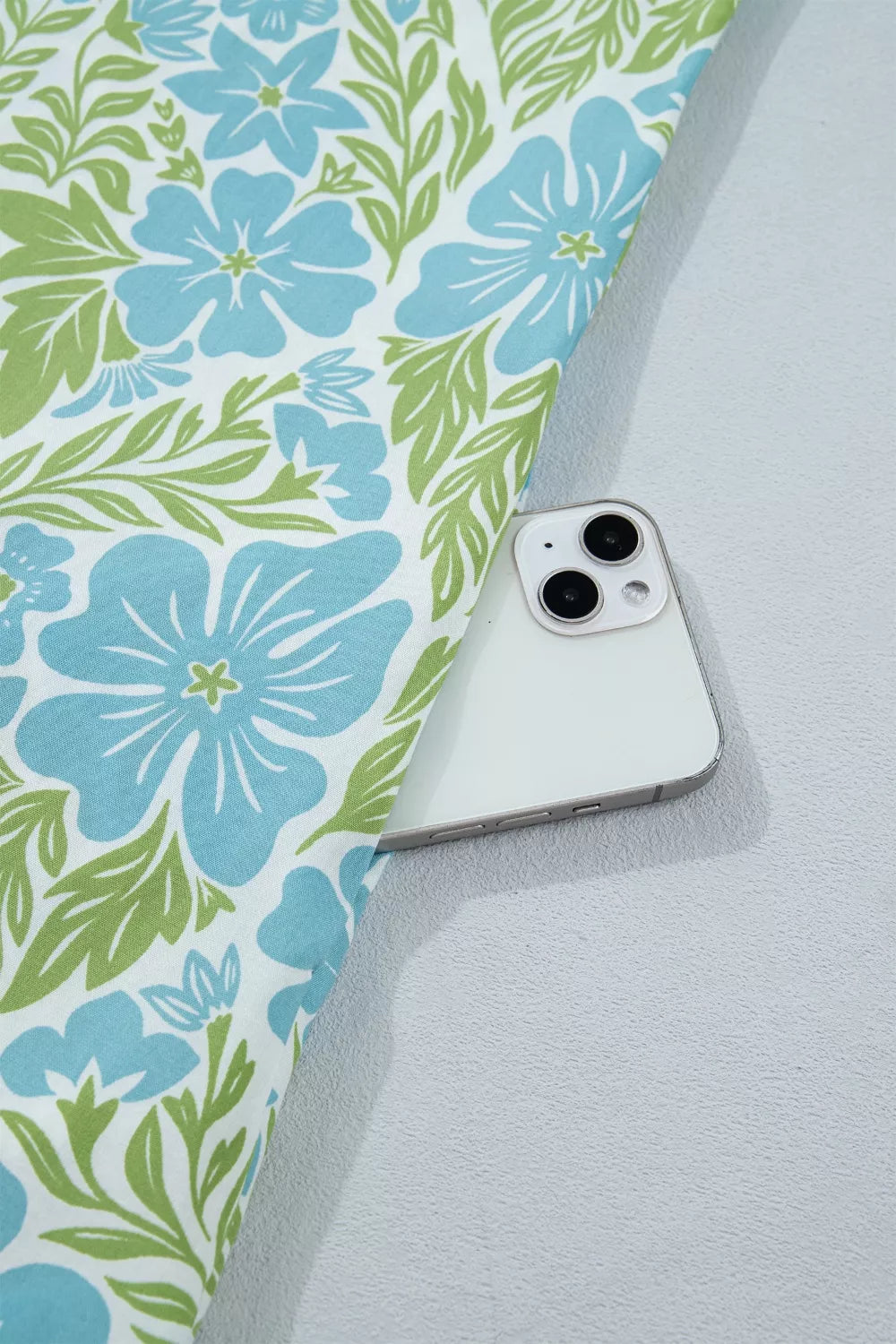 Floral Print Button-Up Mini Dress in Gum Leaf