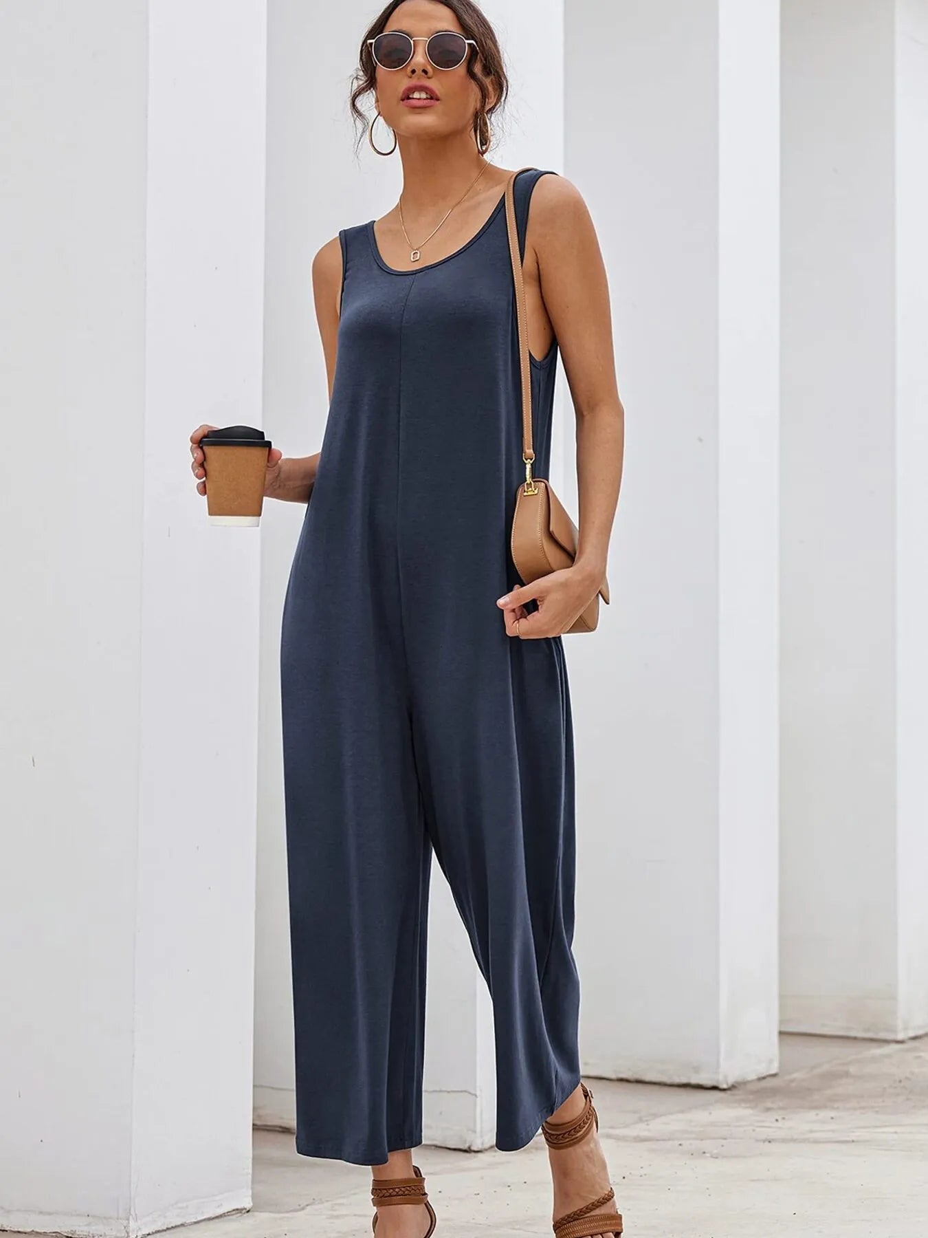Sleeveless Wide Leg Jumpsuit
