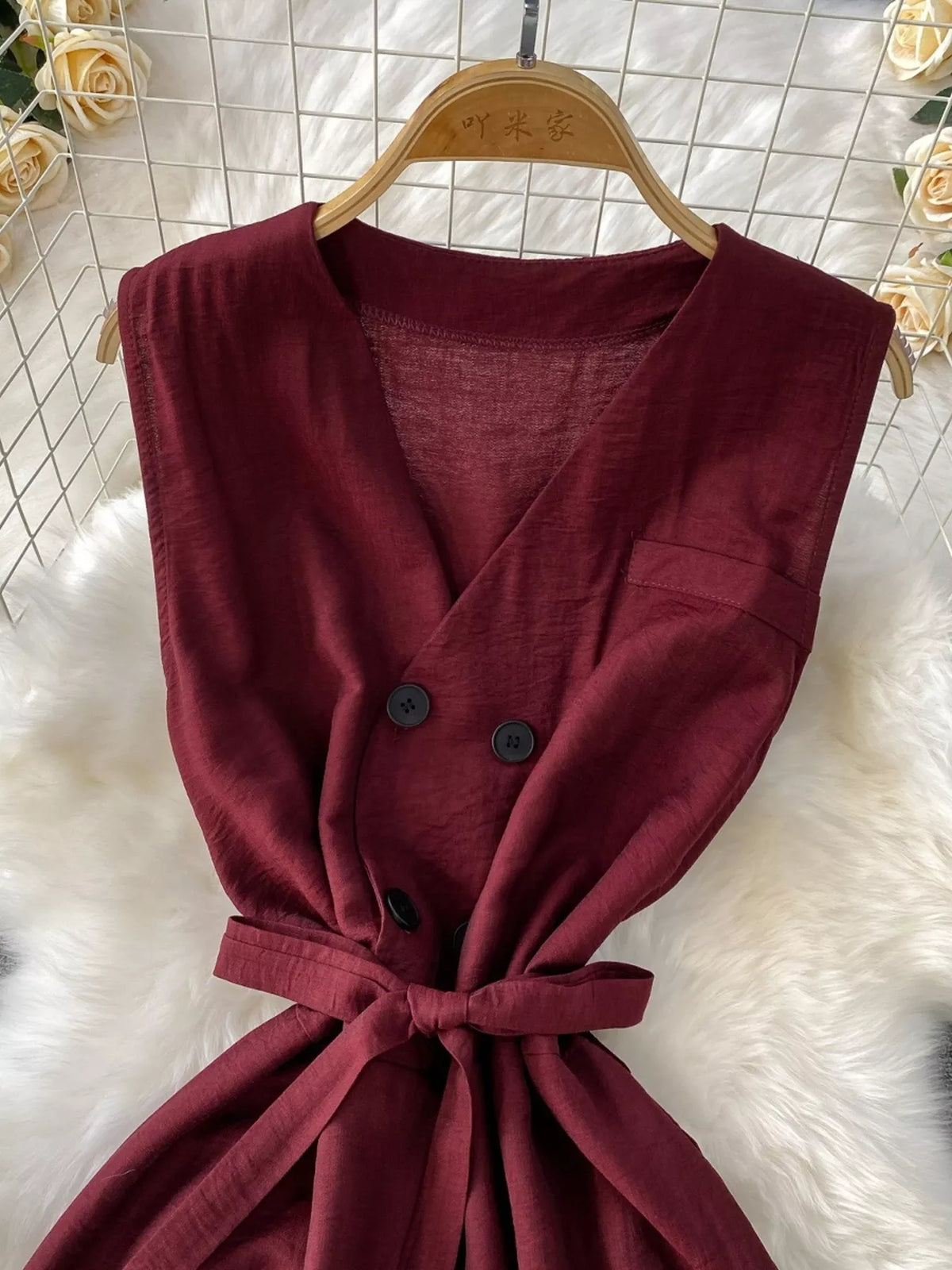 Belted Sleeveless Wide Leg Jumpsuit