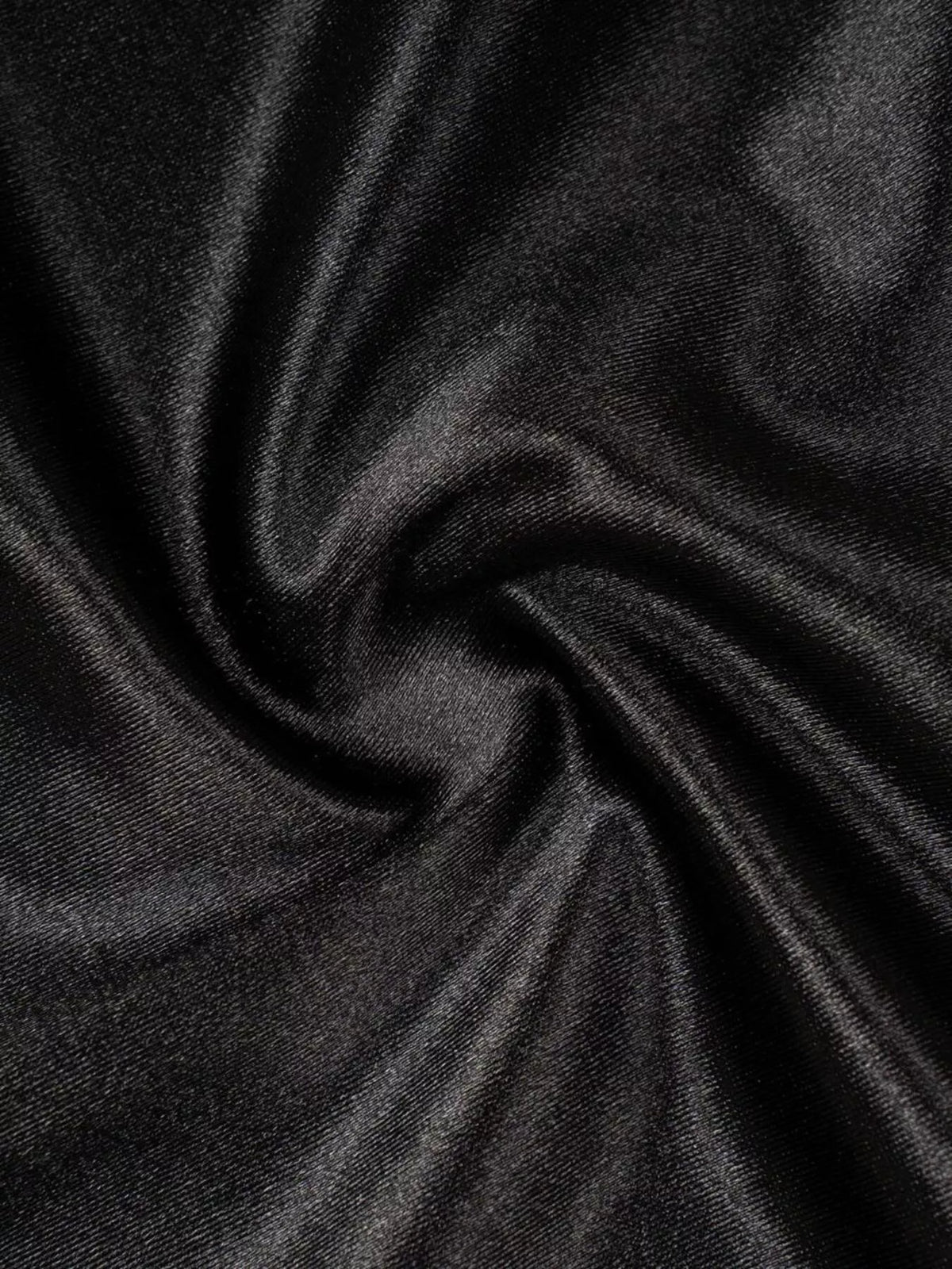 Satin Midi Skirt in Black