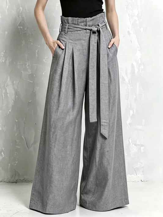 Paperbag Waist Wide Leg Pants