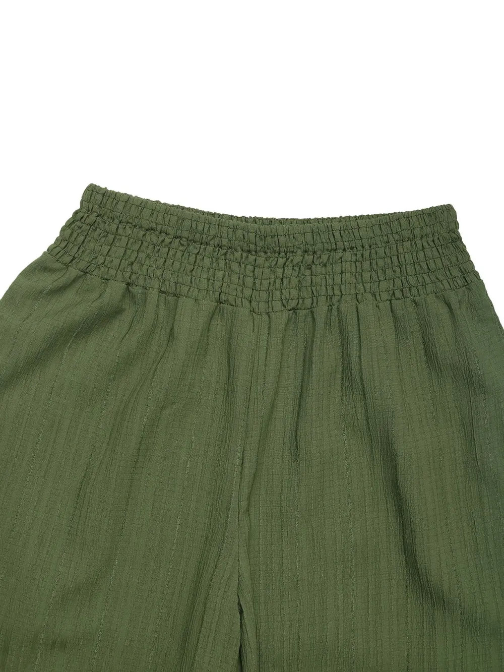 Smocked Wide Leg Pants in Moss