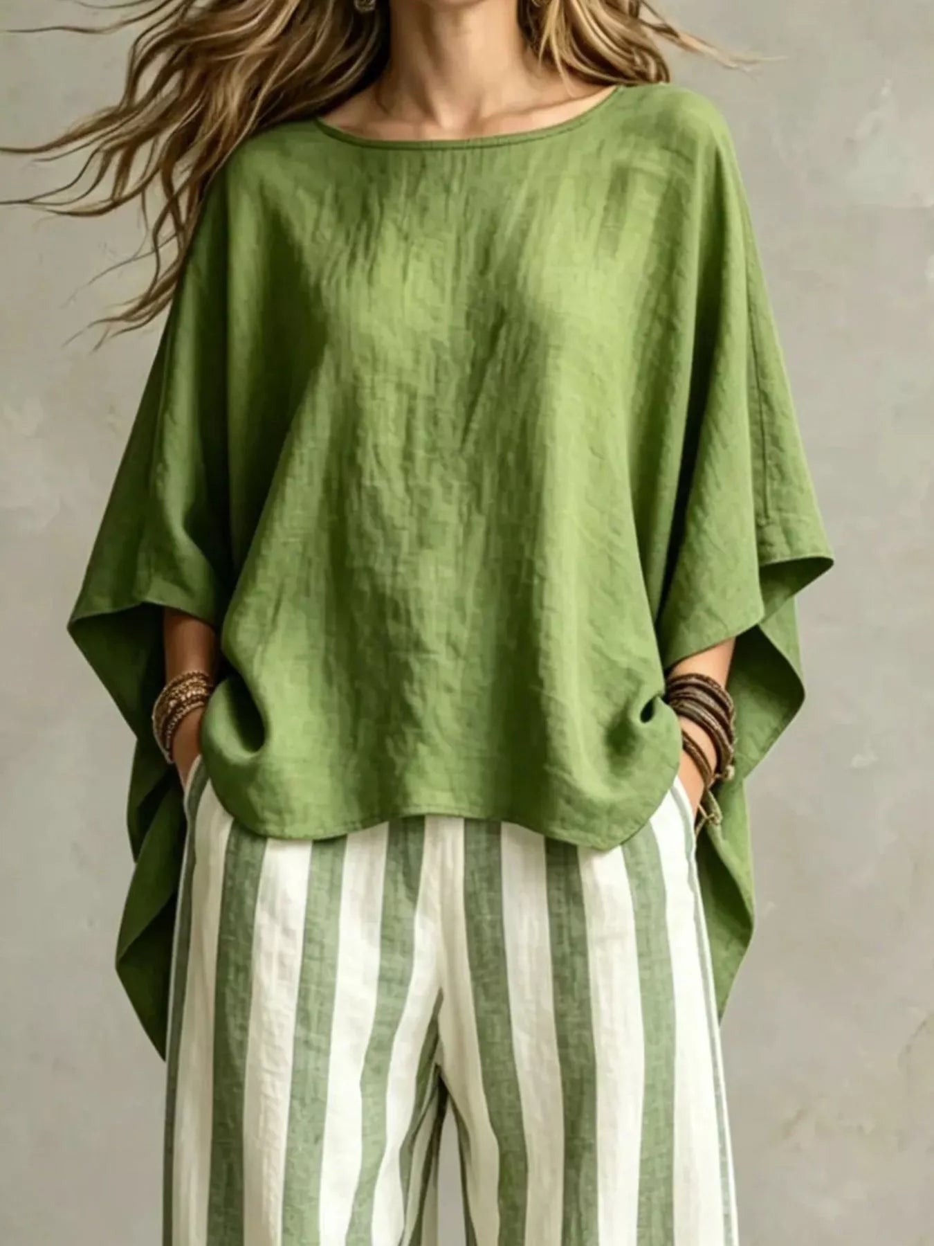 Solid Pocketed Top and Pants Set