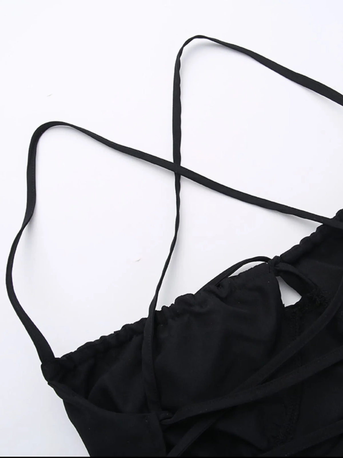 Tiered Lace-Up Spaghetti Strap Maxi Dress