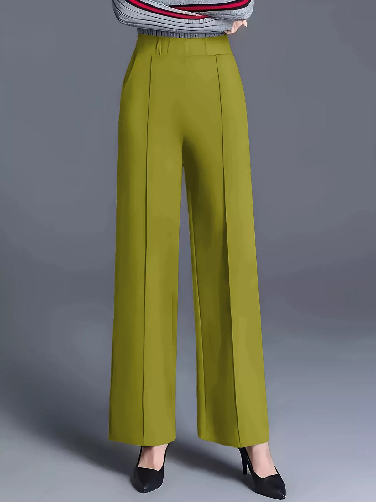 Classic High-Waisted Wide-Leg Pants