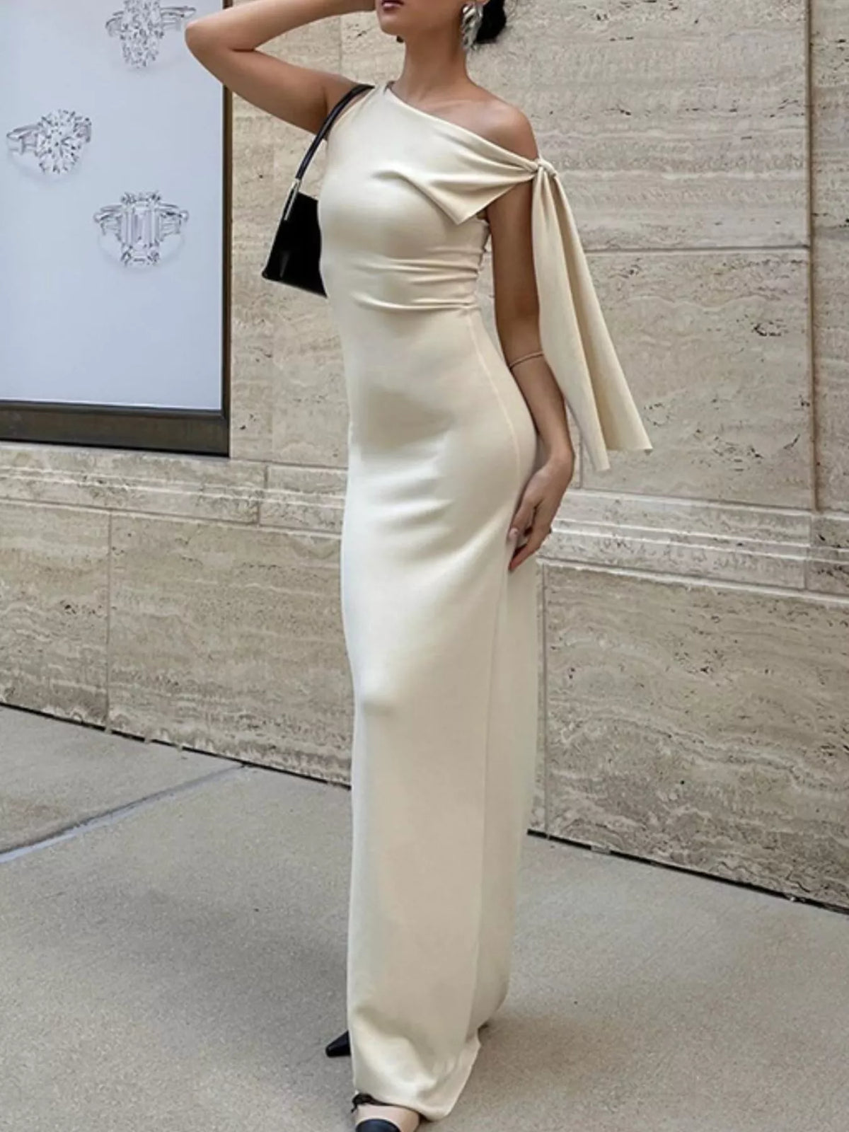 Sleeveless Tie-Shoulder Maxi Dress