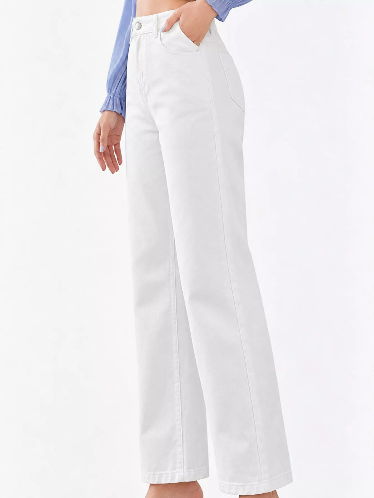 High-Waisted Vintage Wash Jeans