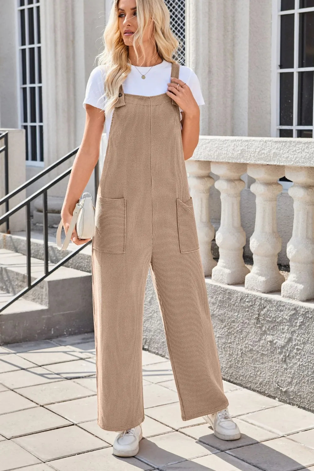 Square Neck Wide Strap Overalls