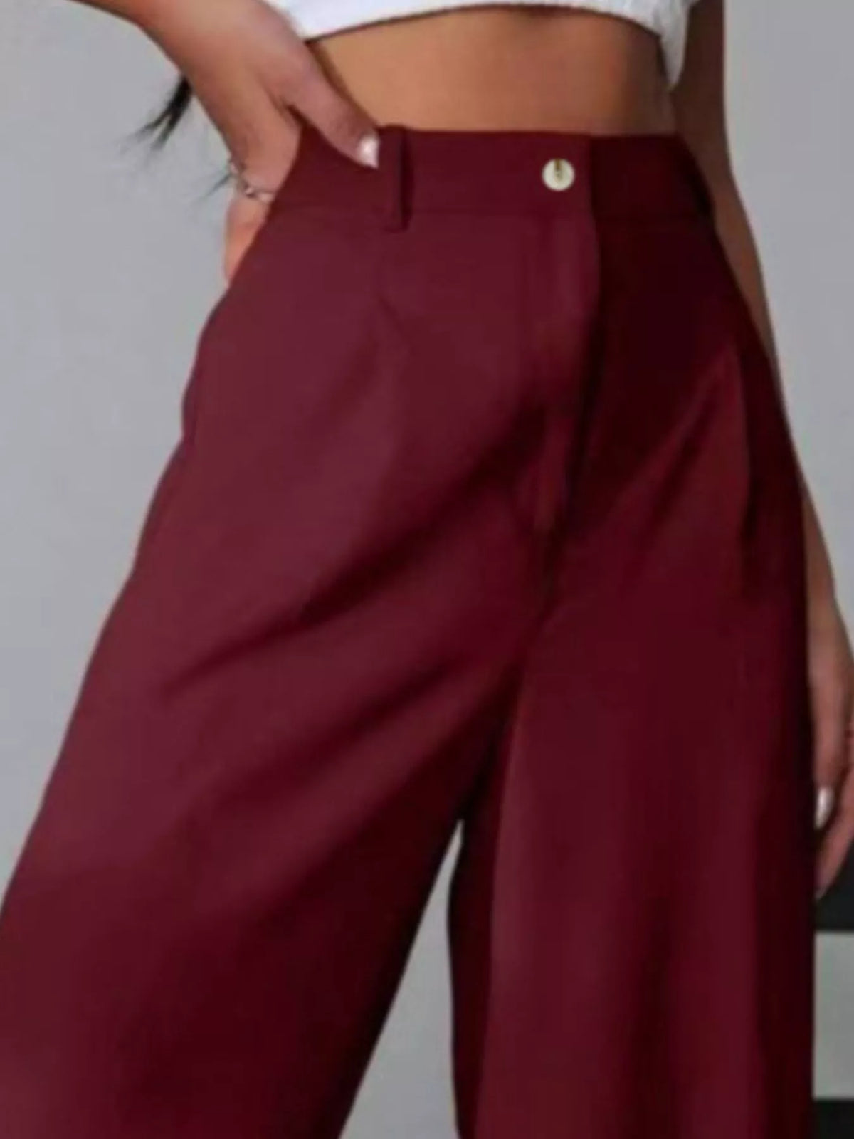 Pleated Wide Leg Pants in Apricot