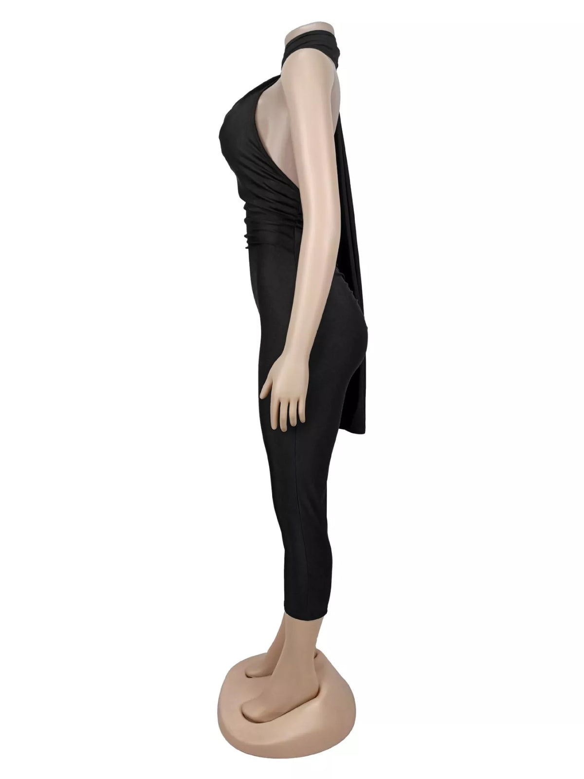 Halter Neck Crisscross Bodycon Jumpsuit