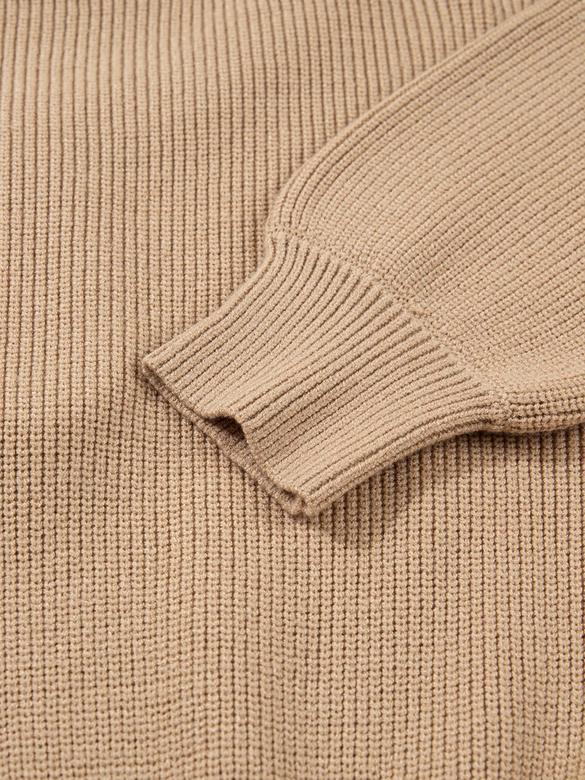 Pearl Embellished Keyhole Sweater Dress in Camel