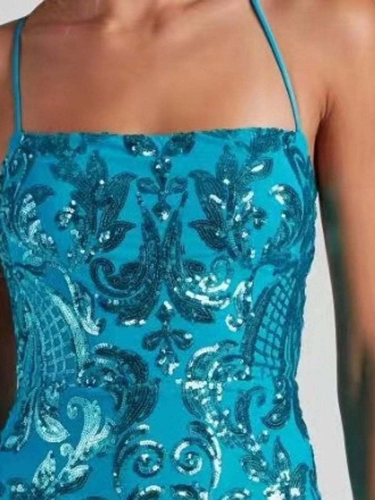 Sequin Bodycon Backless Evening Dress
